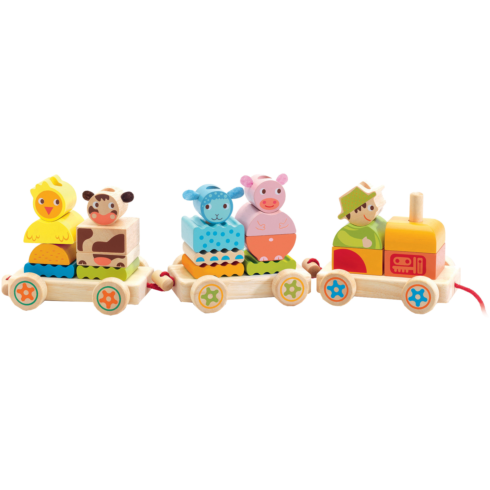 wooden train pull toy