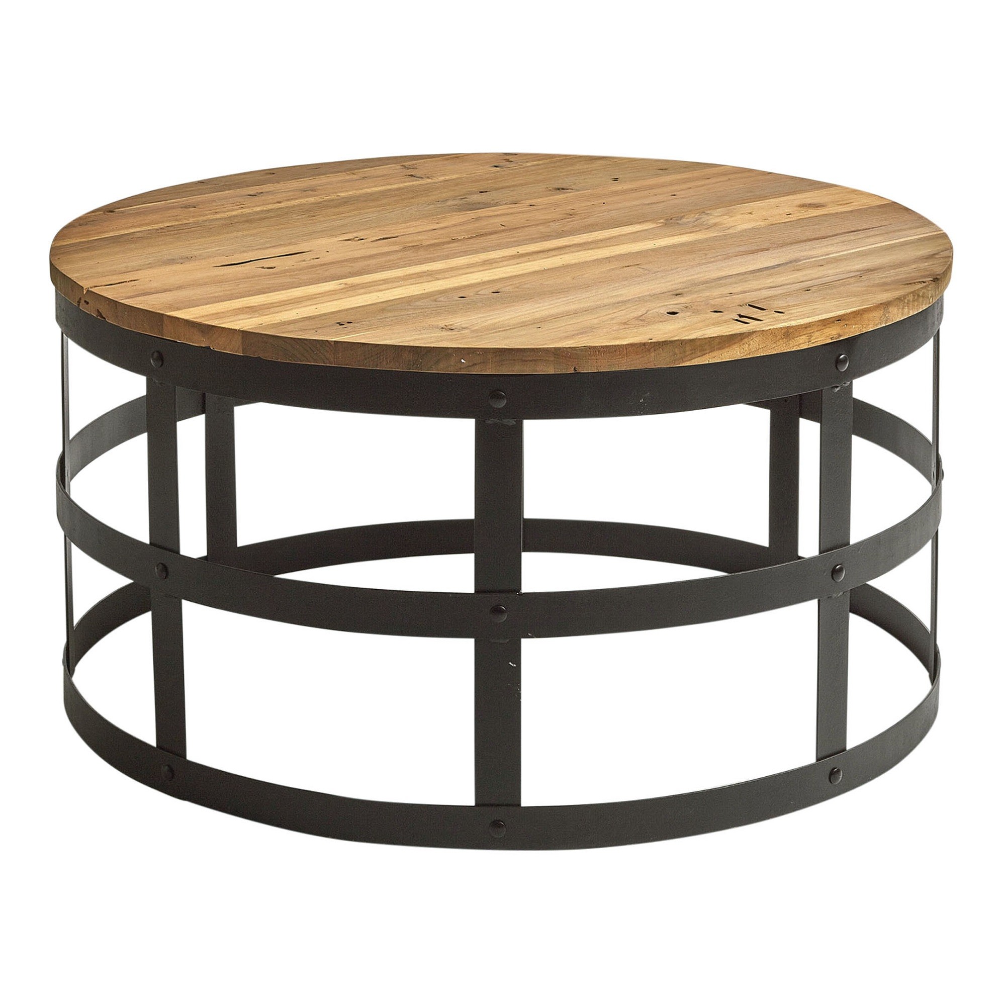 Details About New Billie Round Industrial Style Coffee Table La Verde Tables