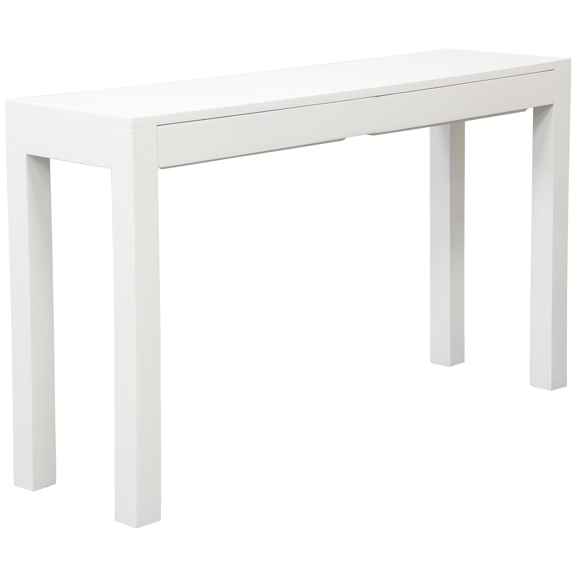 plain white console table