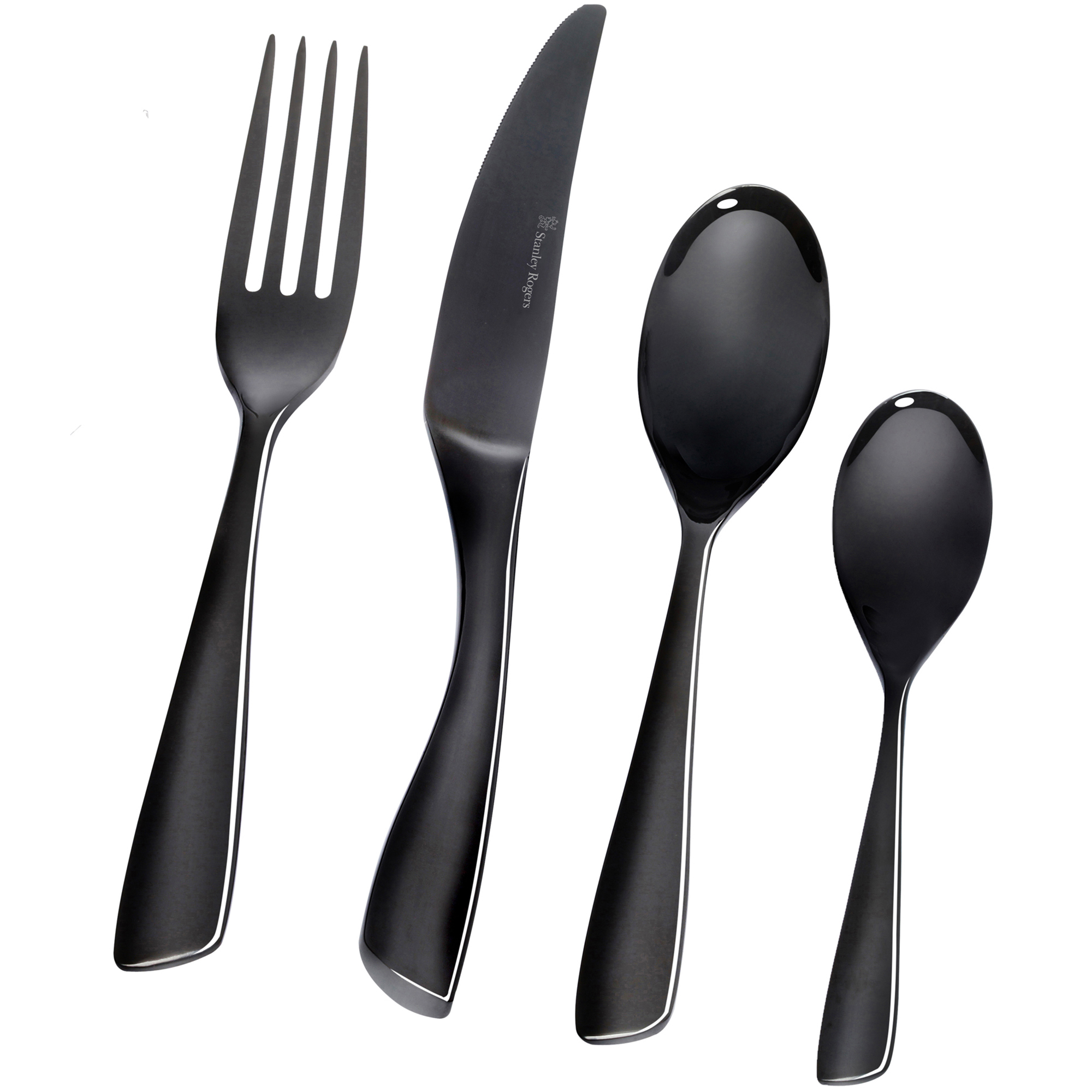 NEW 24 Piece Onyx Soho Stainless Steel Cutlery Set Stanley Rogers