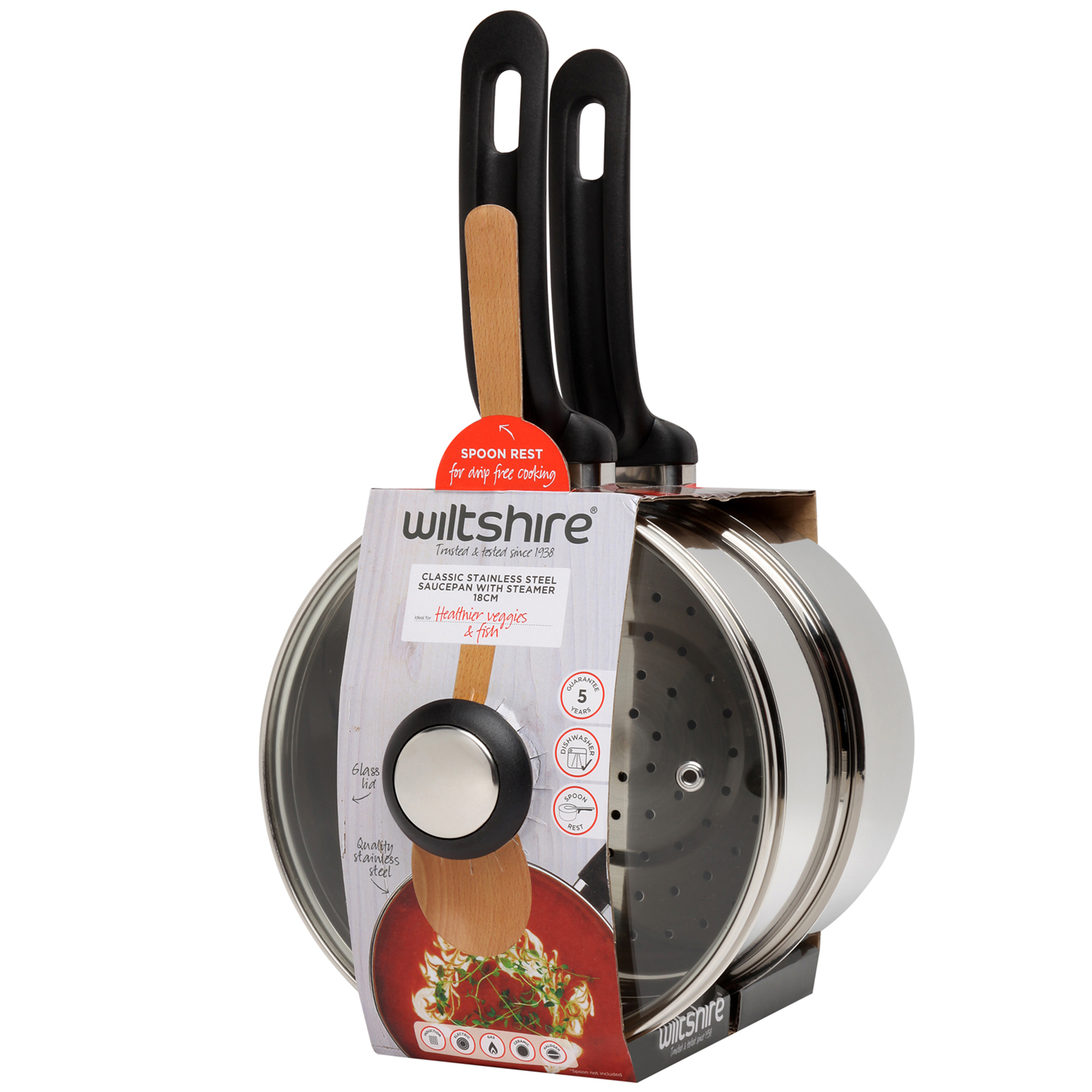 NEW 2 Piece Classic Stainless Steel Steamer & Saucepan Set eBay