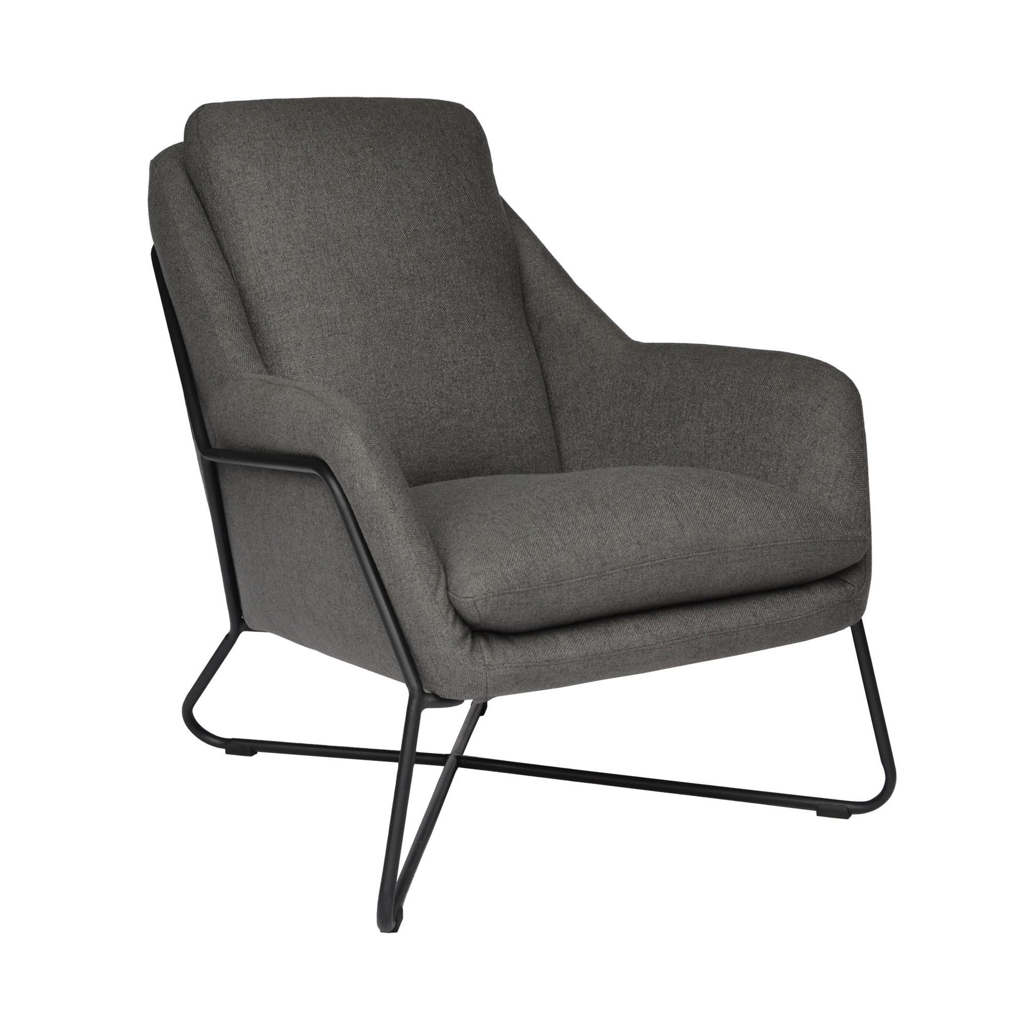 black upholstered armchair