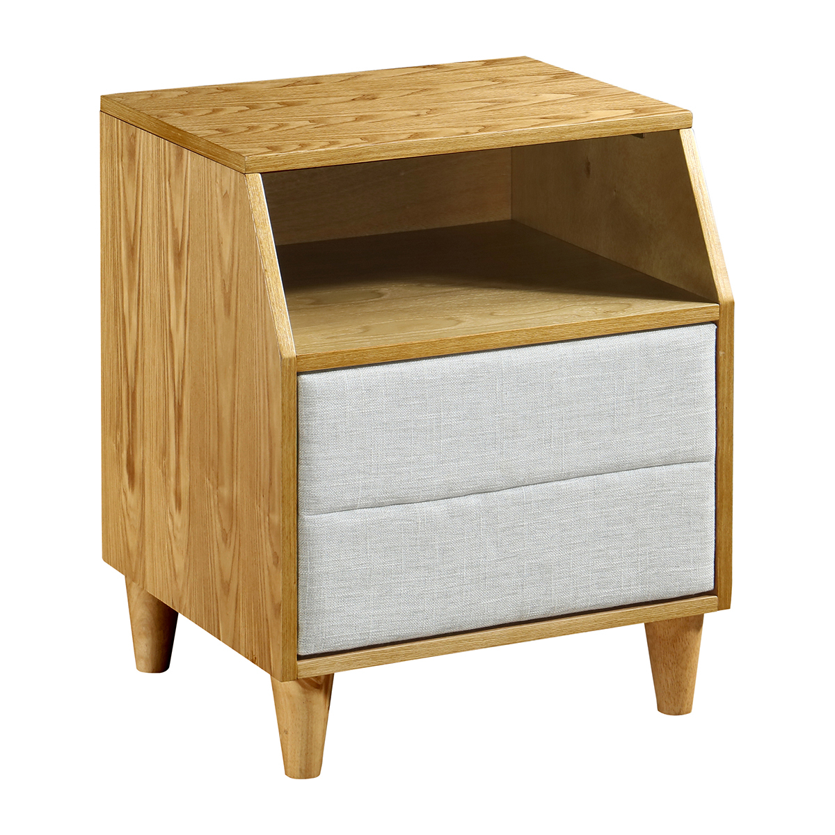 light wood bedside table