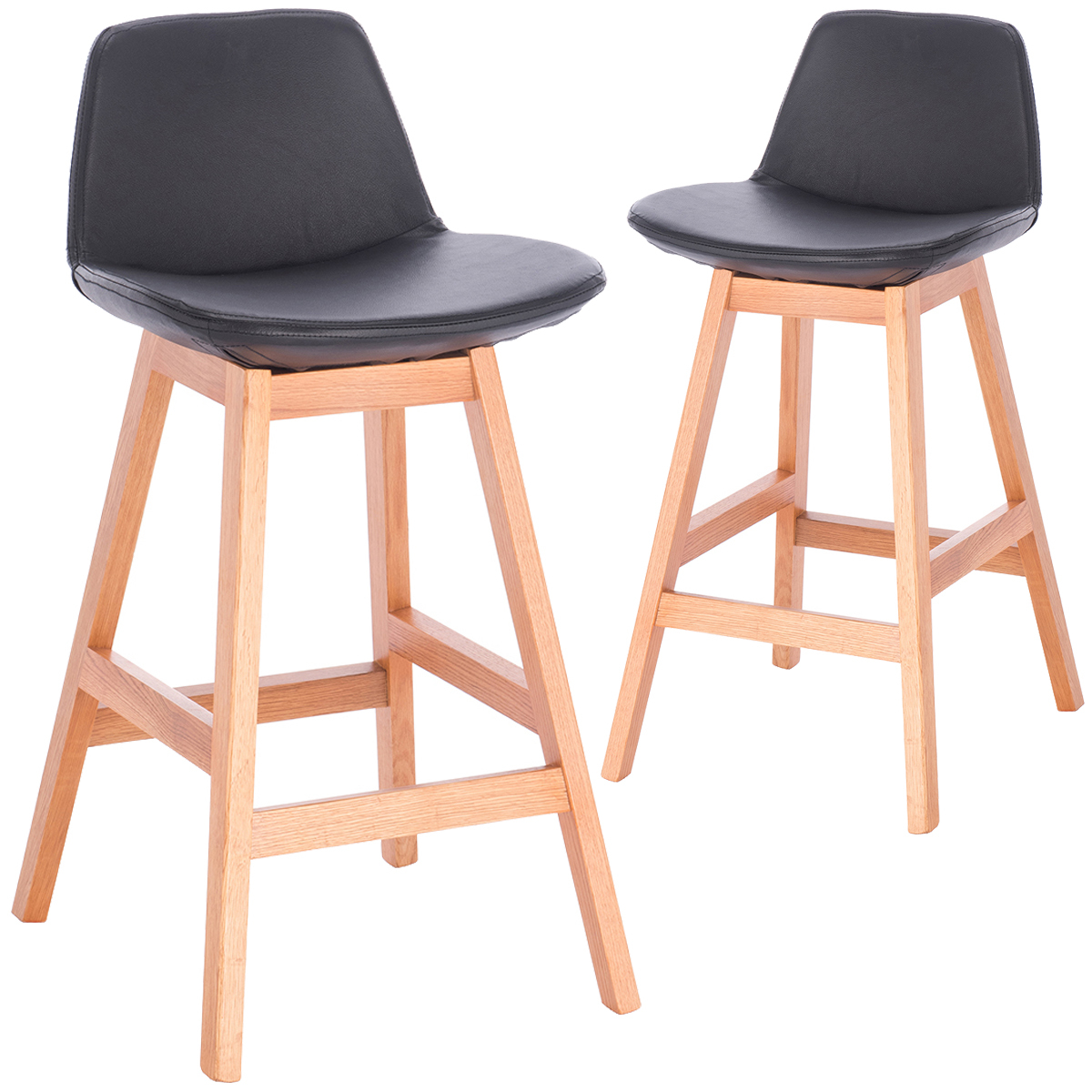 Oslo Home Leo Leather Oak Bar Stool Reviews Temple Webster