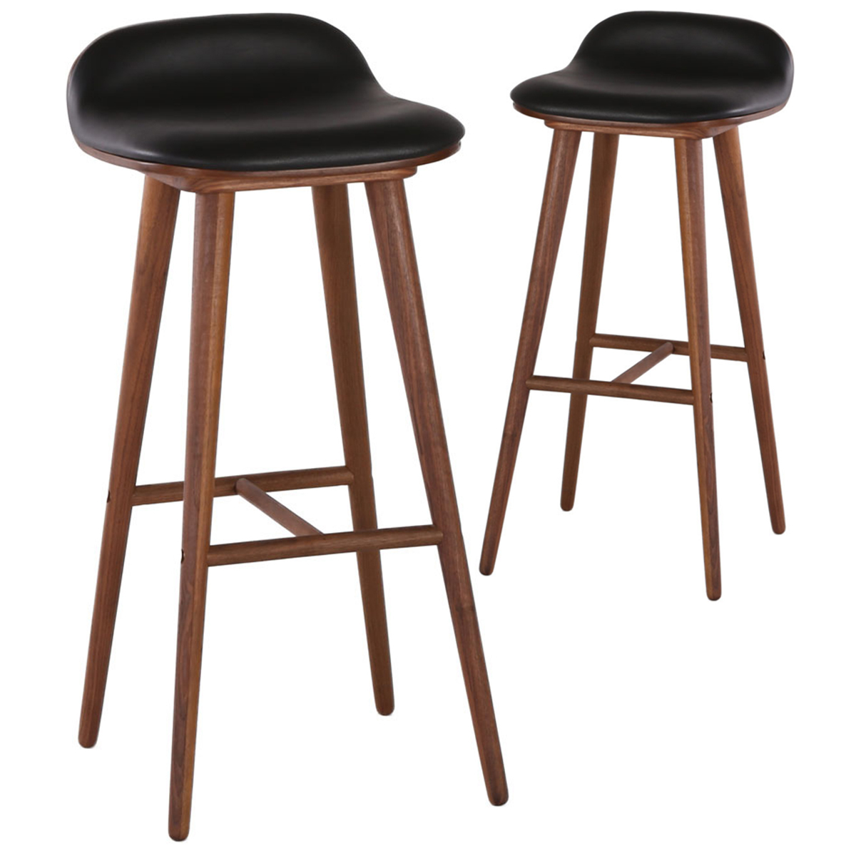 Oslo Home 67cm Black Fresno Leather Barstools Reviews Temple Webster