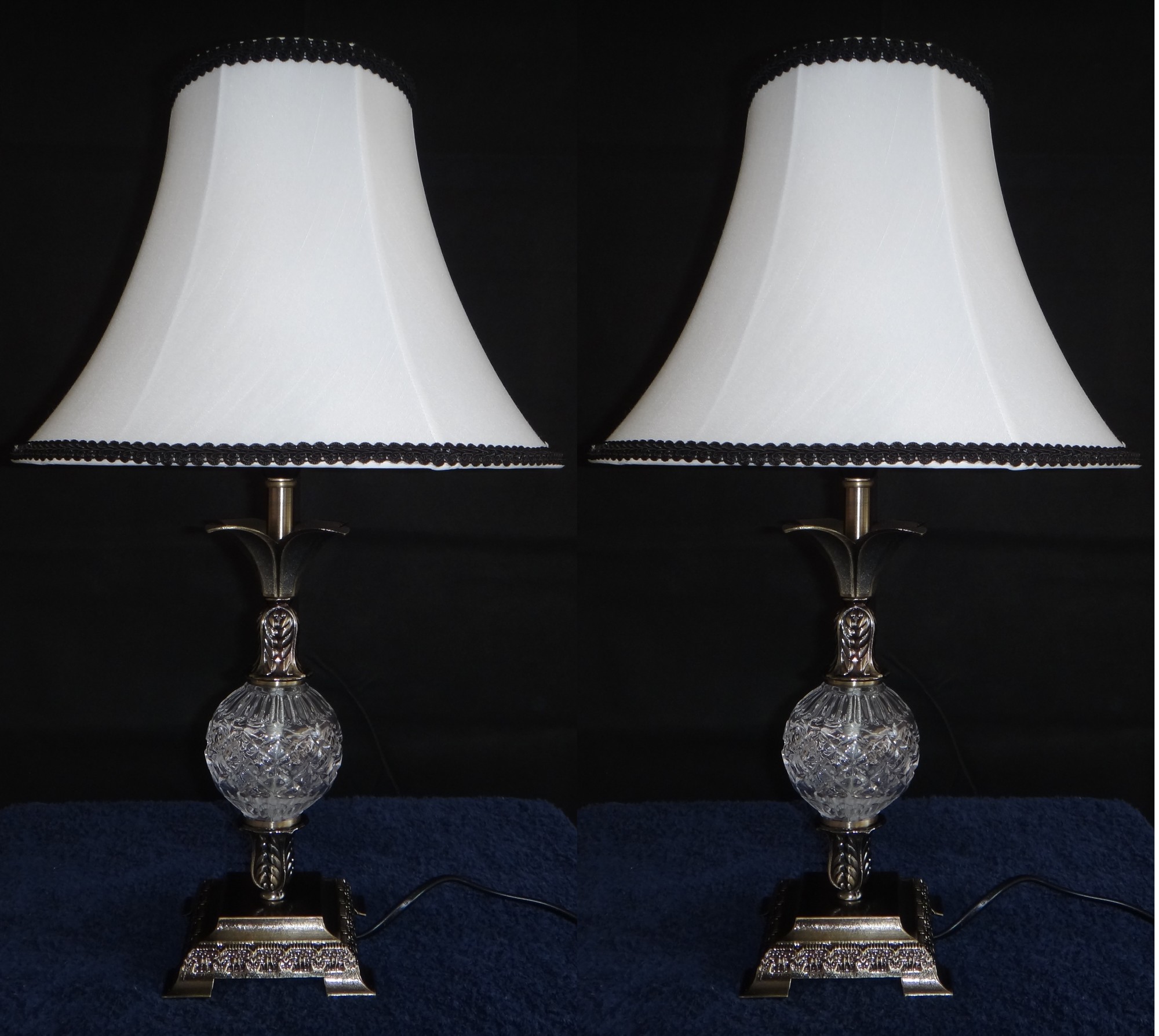 NEW Set of 2 Florence Table Lamp With Black Rim Kloe Lighting,Lamps