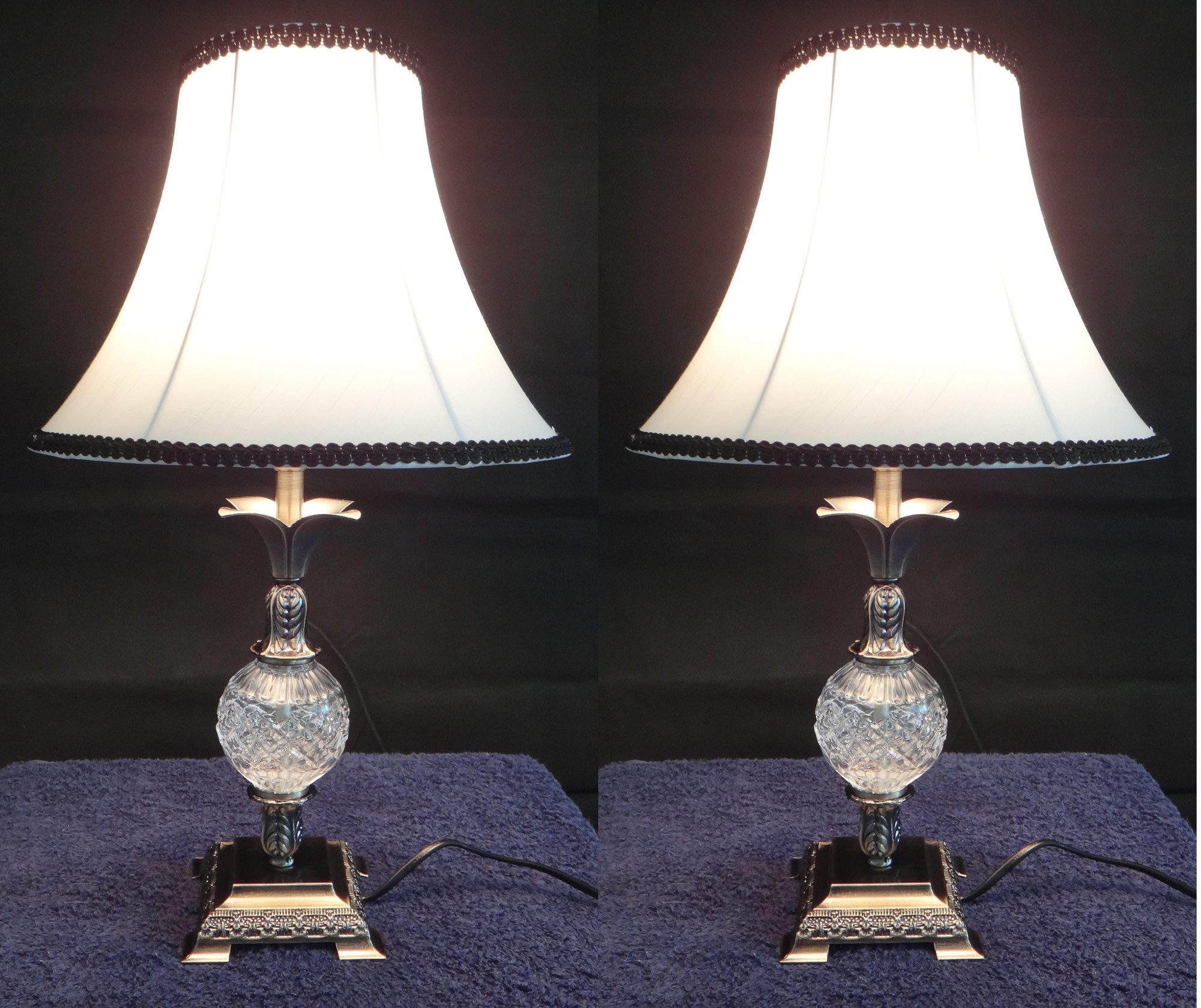 NEW Set of 2 Florence Table Lamp With Black Rim Kloe Lighting,Lamps eBay