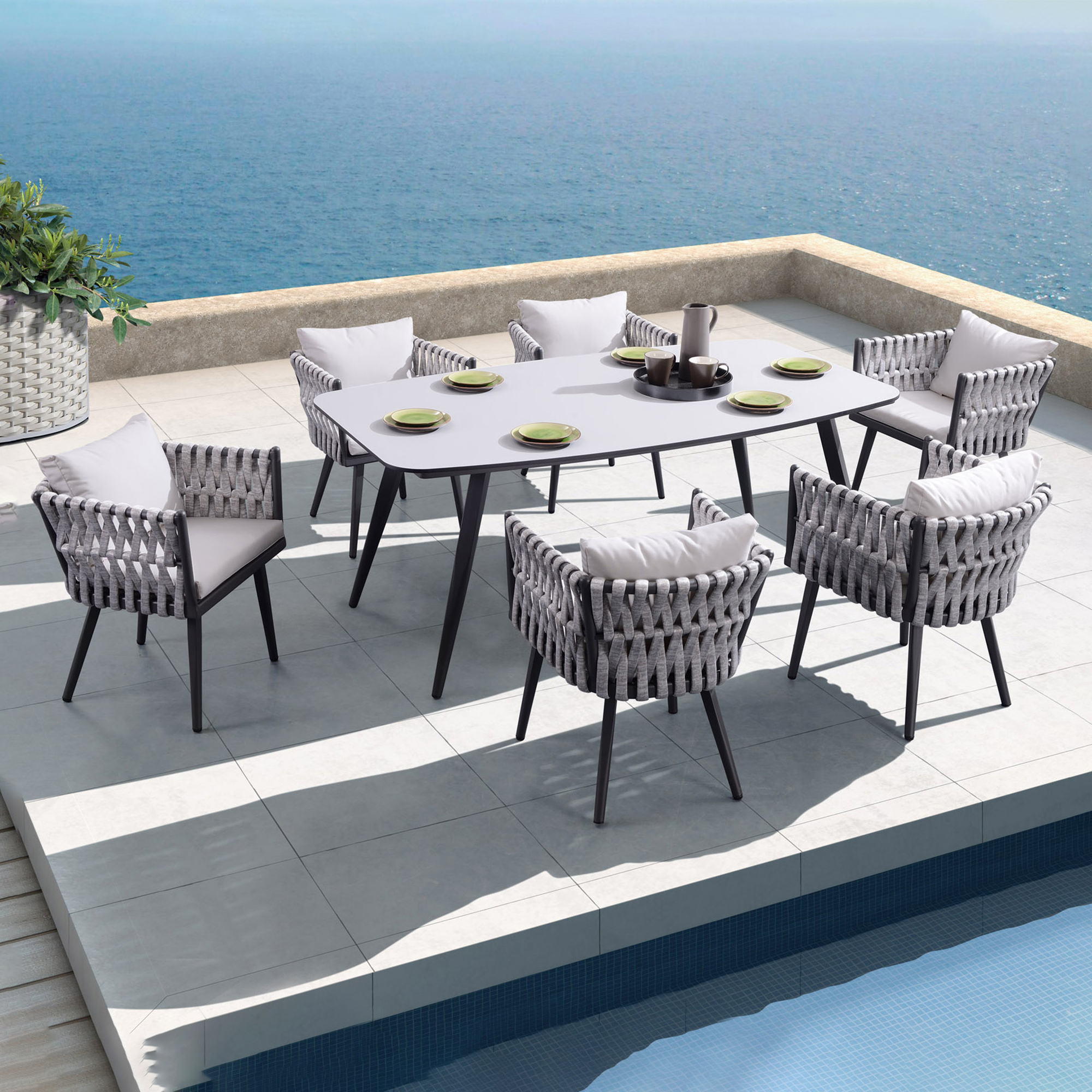 6 Seater Crown Aluminium \u0026 Fabric 