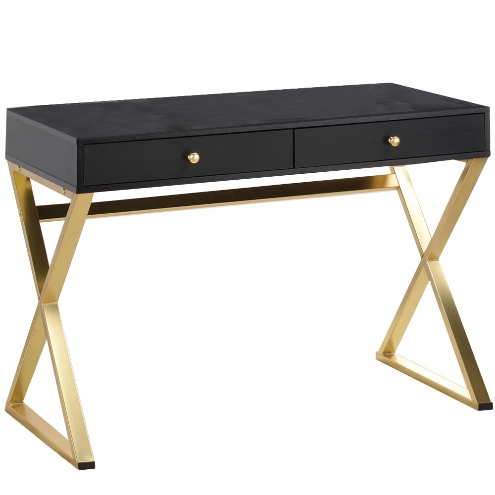 NEW Black & Gold Marilyn Office Desk Milan Direct,Desks eBay