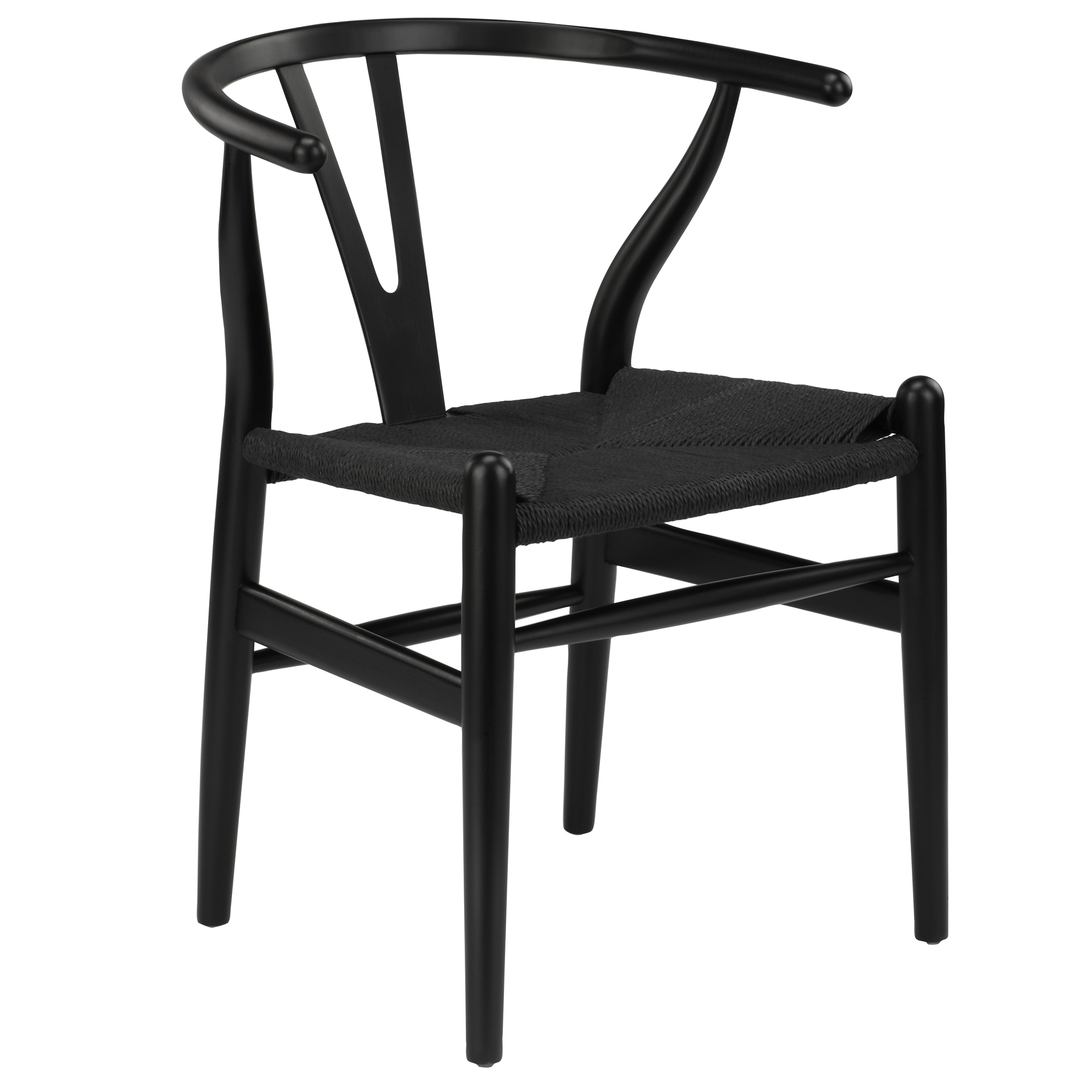 NEW Set of 2 Black Hans Wegner Replica Wishbone Chairs | eBay