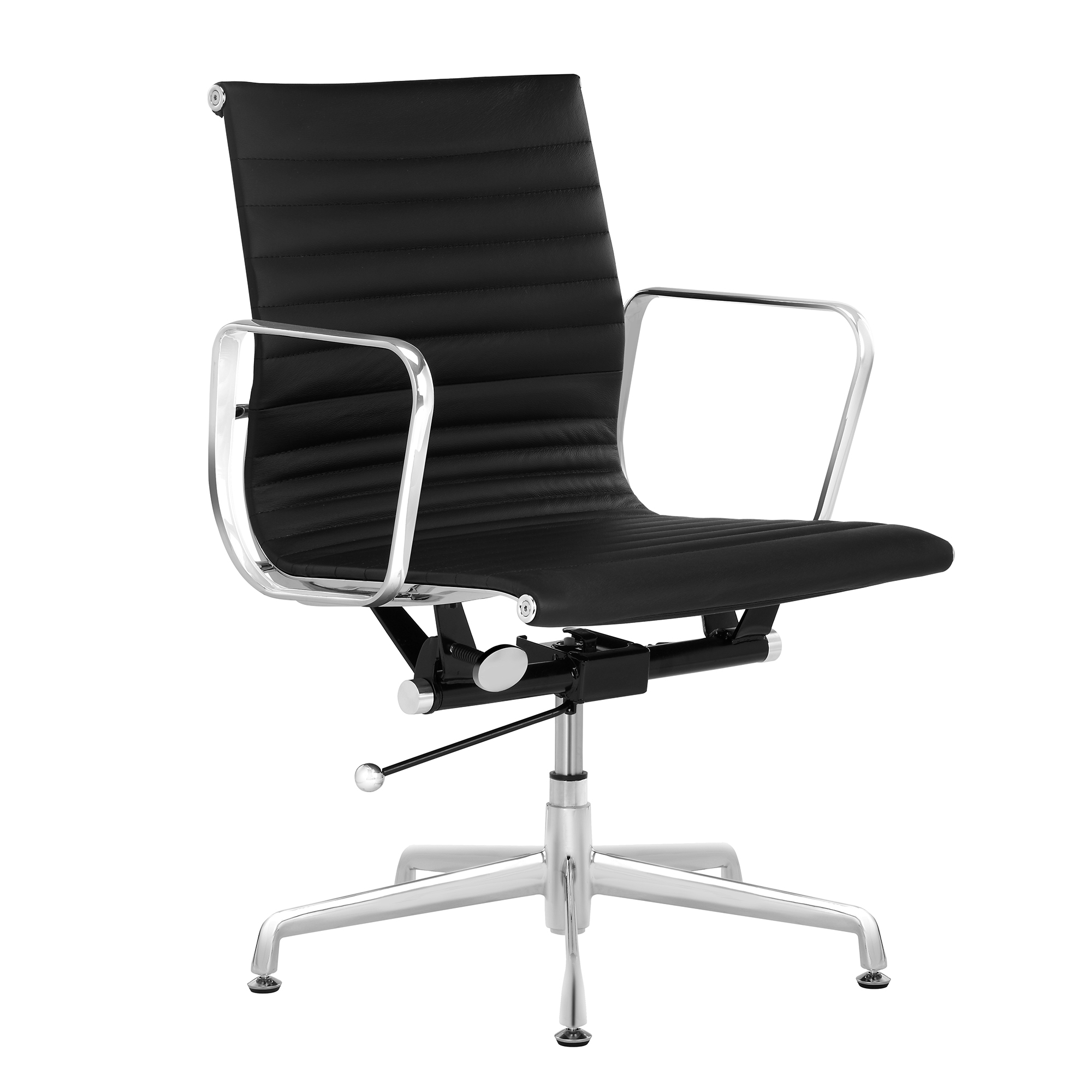 Milan Direct Eames Replica Fixed Base Leather Office Chair