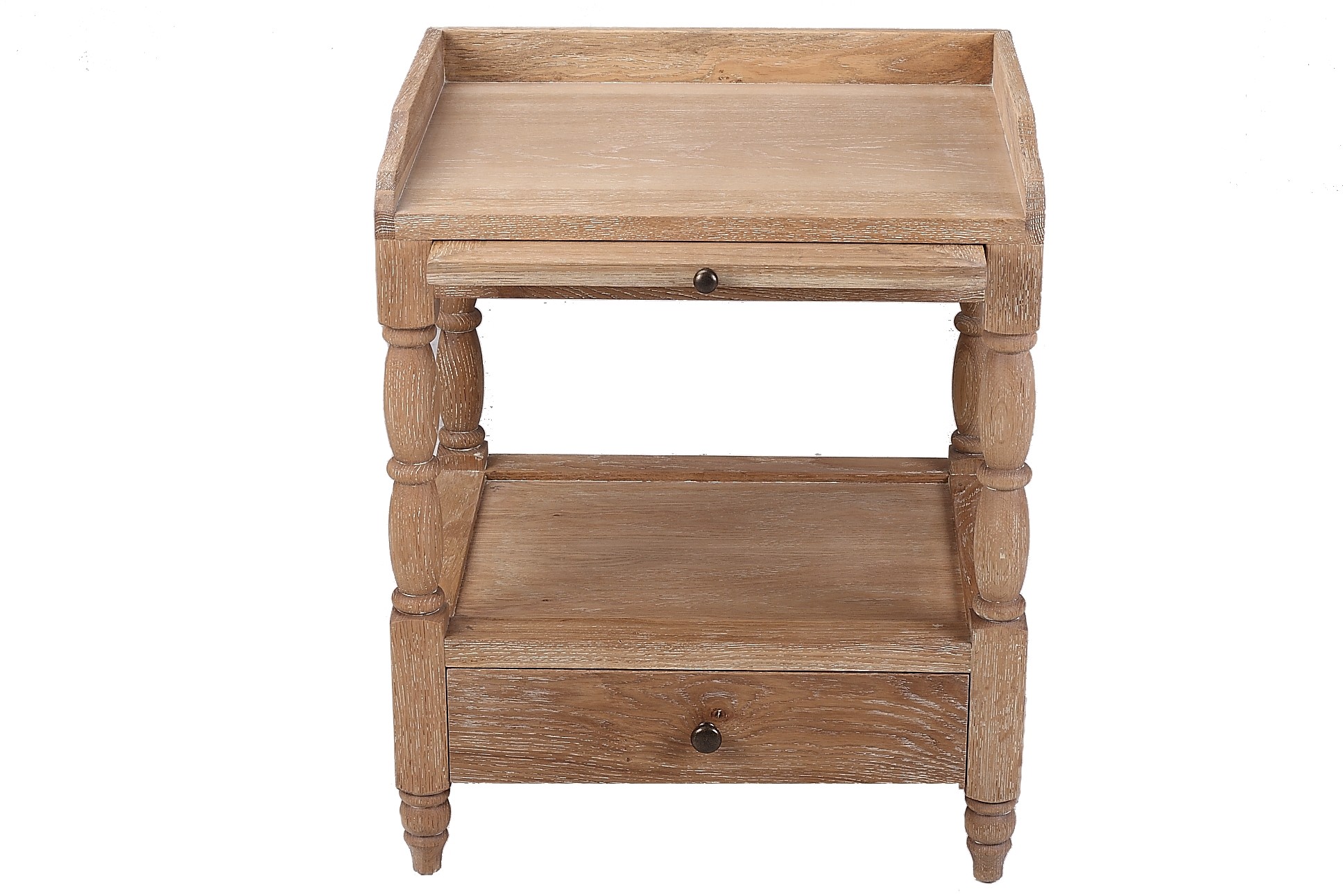 French Country e Drawer Bedside Table With Pull Out Shelf