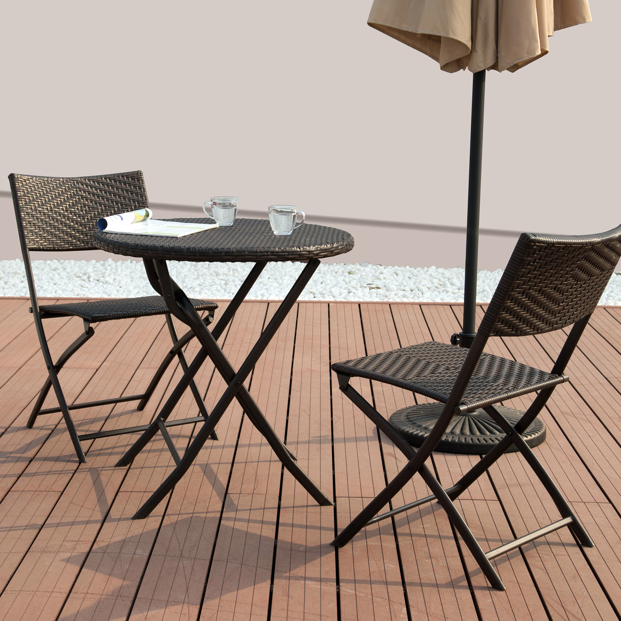 Naturally Provinicial 2 Seater Adela Pe Rattan Outdoor Bistro Set Reviews Temple Webster