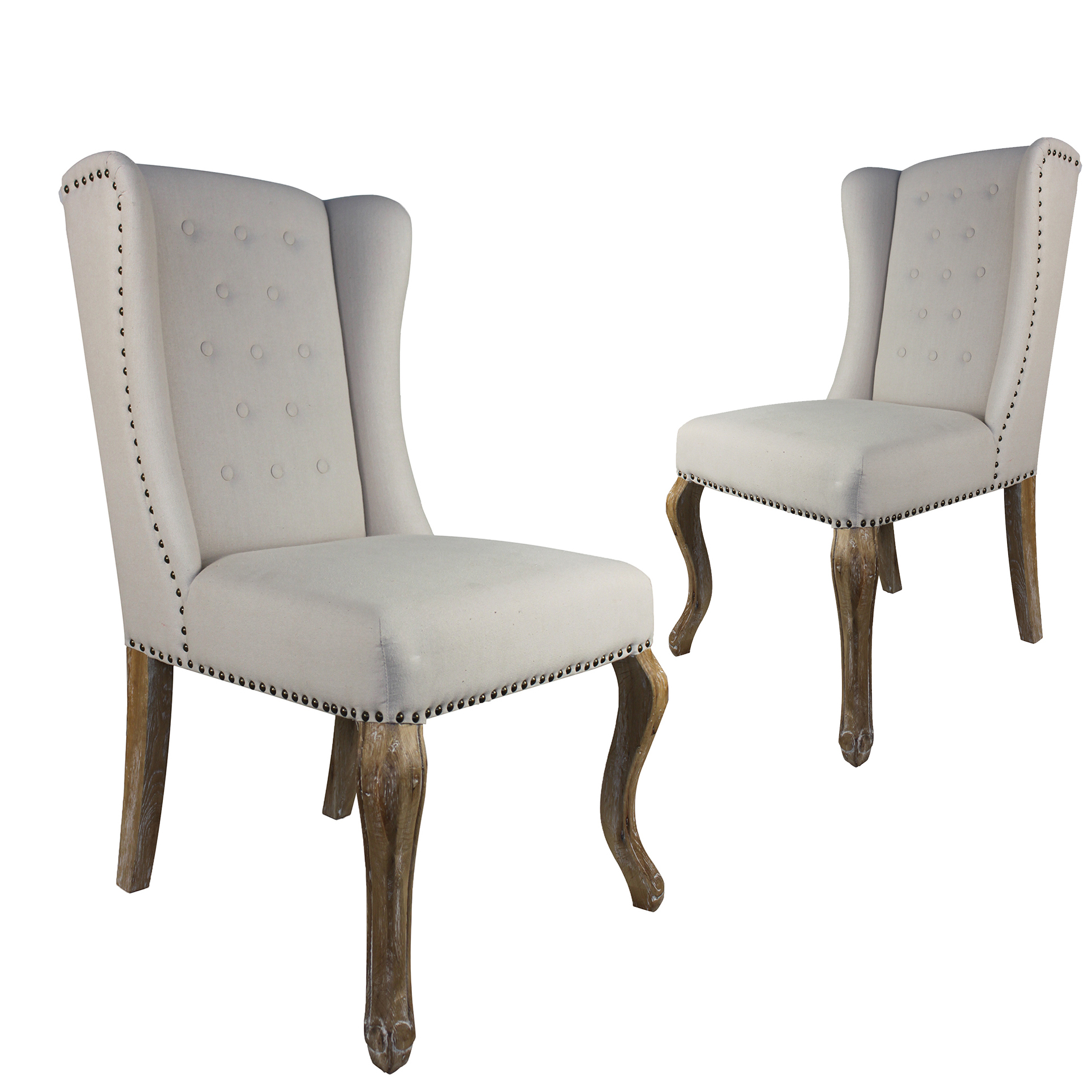 cream wingback dining chair