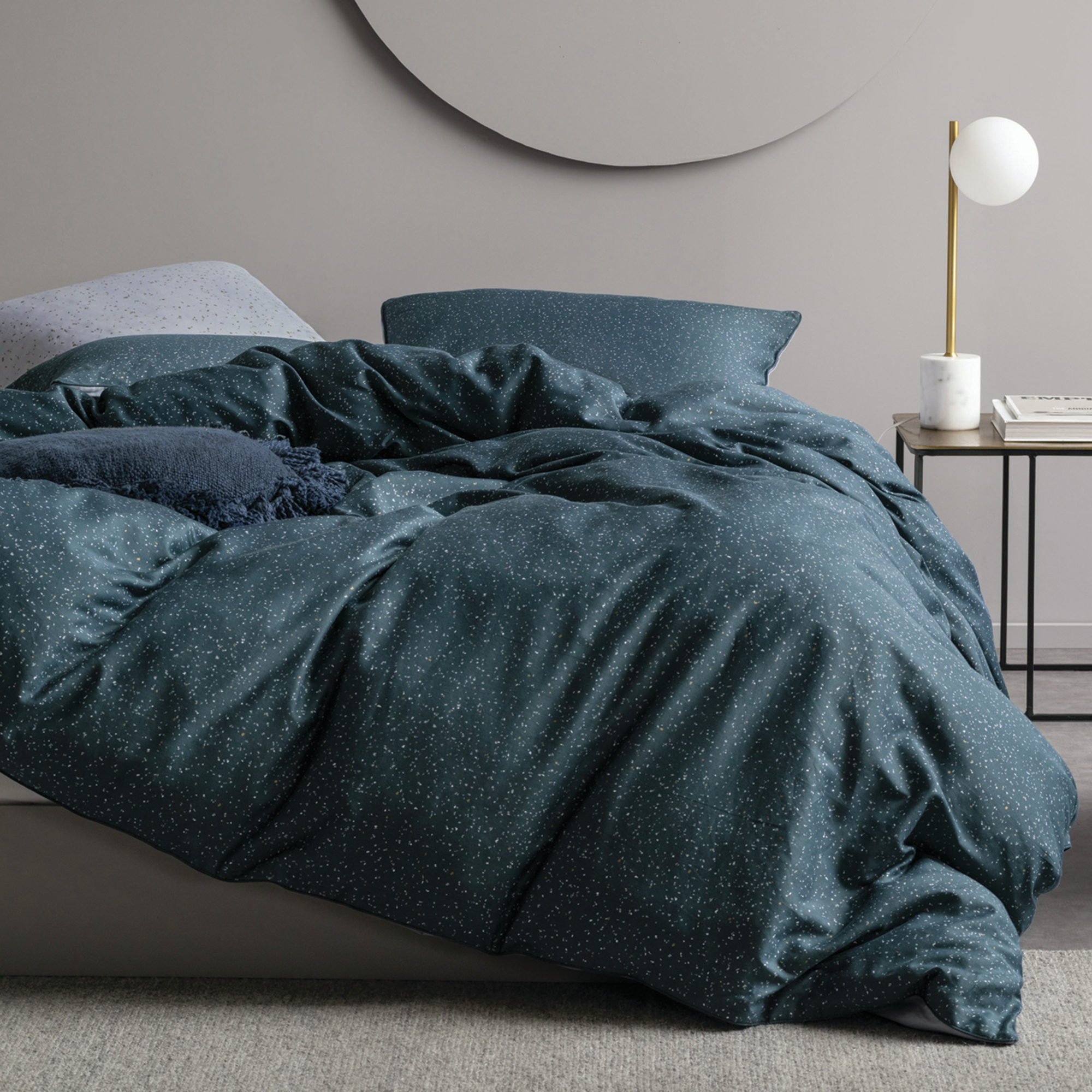 Navy Kendra Cotton Quilt Cover Set