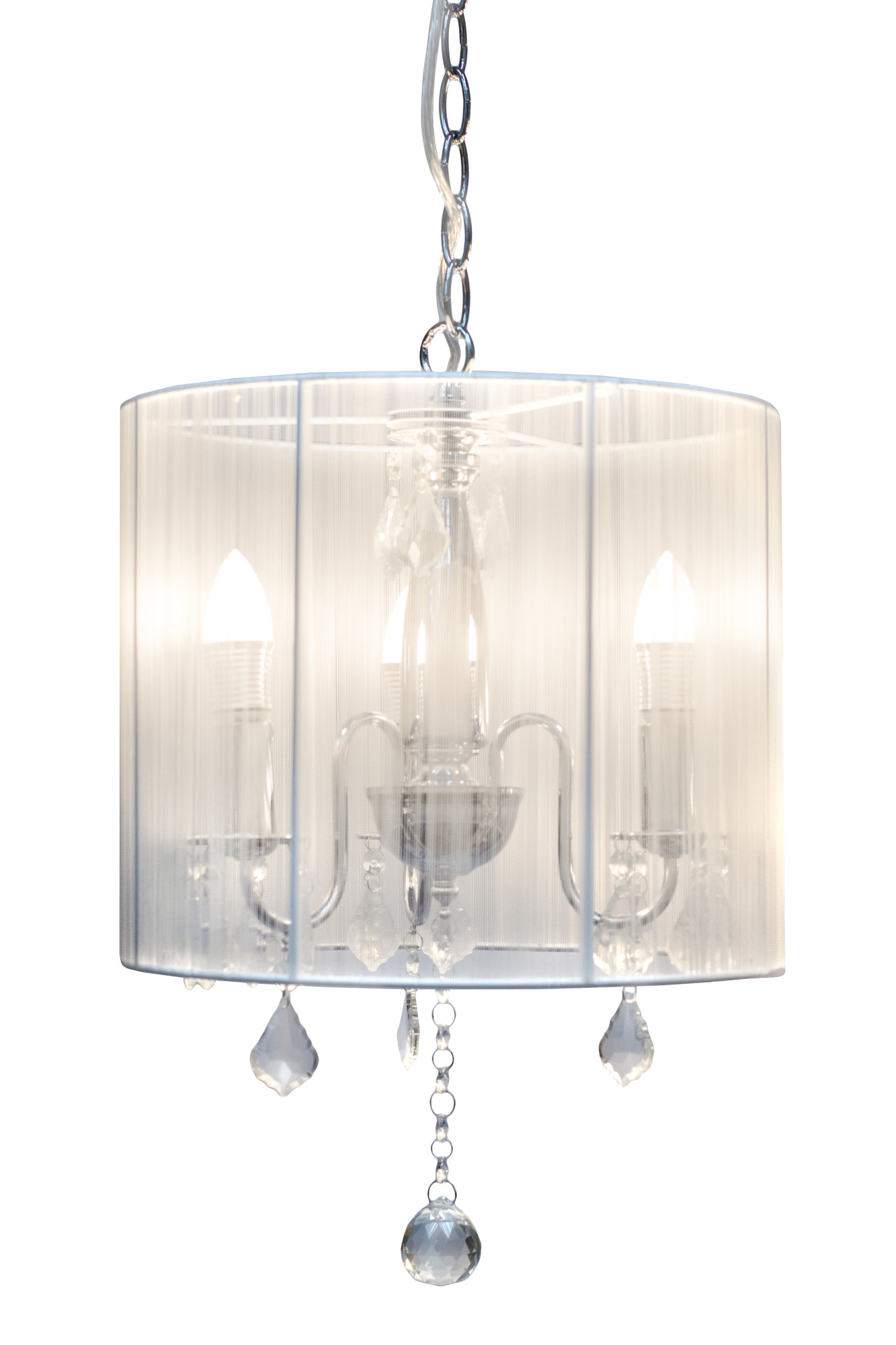 white shade chandelier