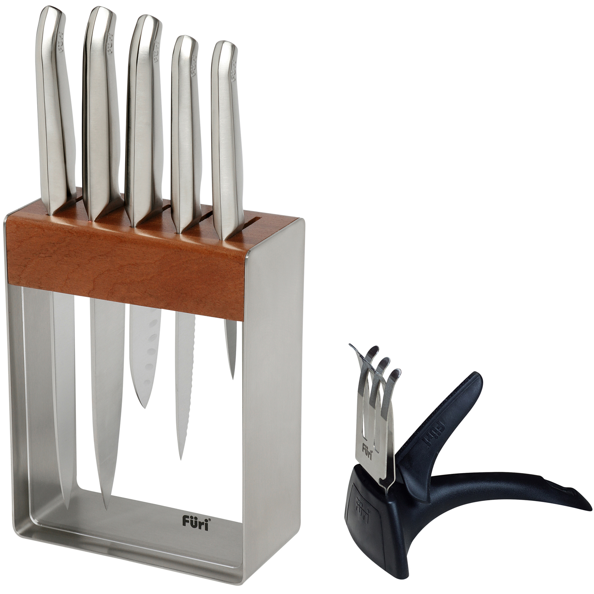 stainless steel knife block set