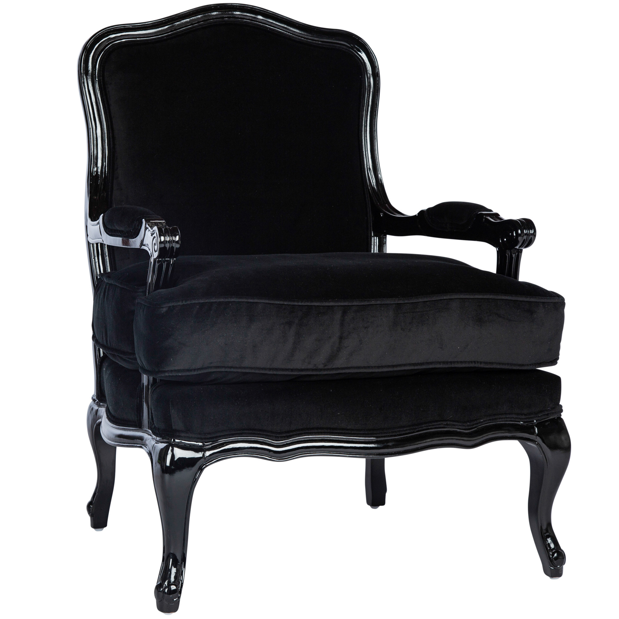 armchair black velvet