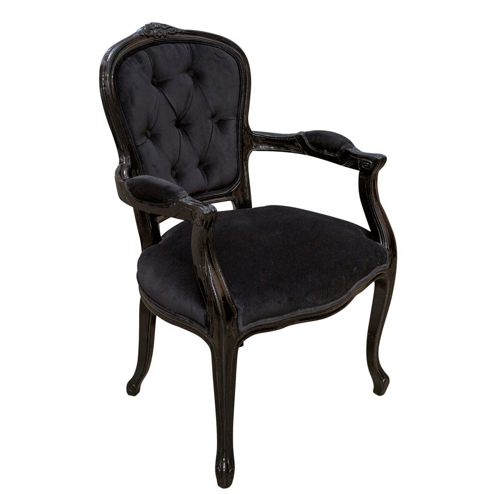 black velvet louis chair