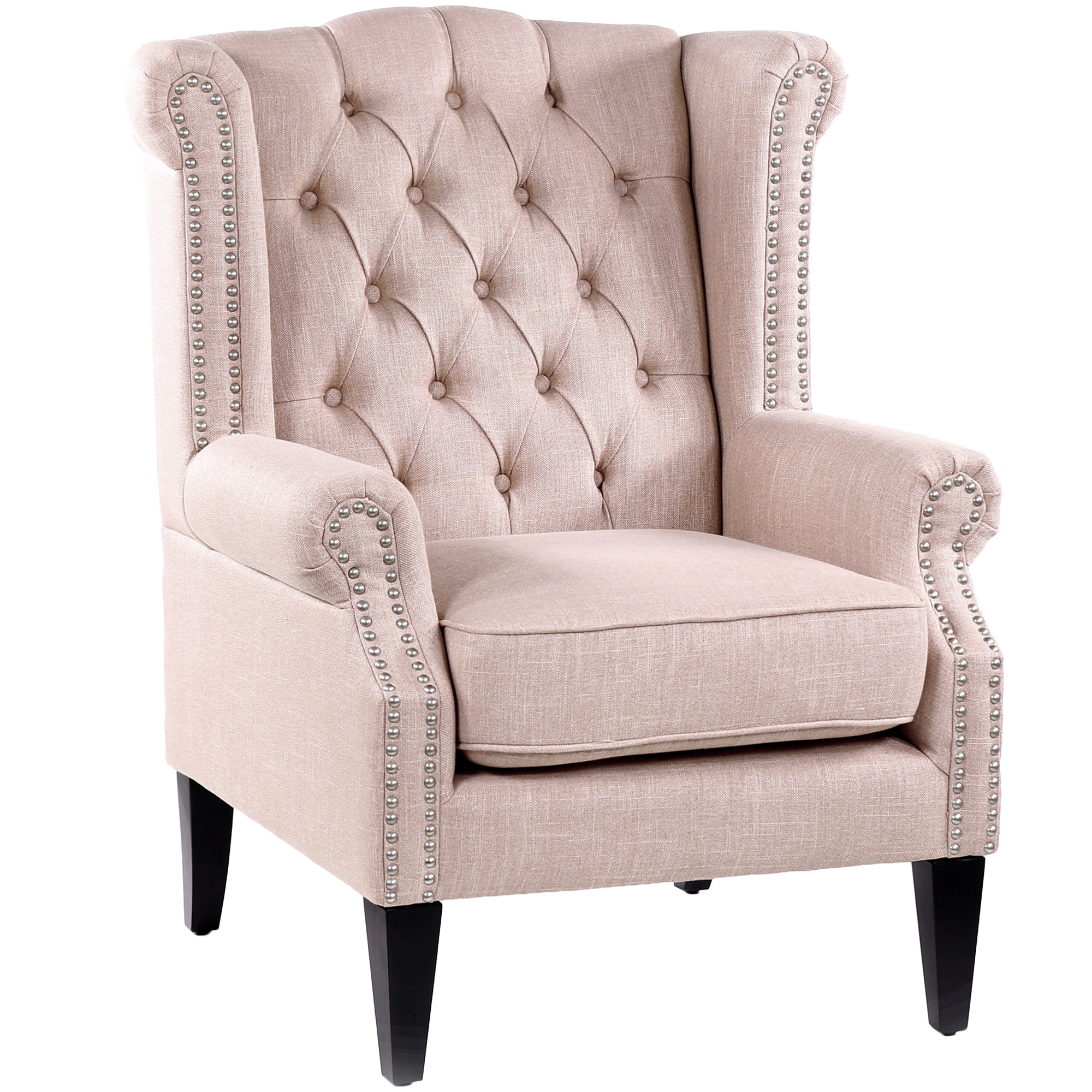 Hyde Park Home Dusty Pink Duke Wingback Armchair Temple Webster
