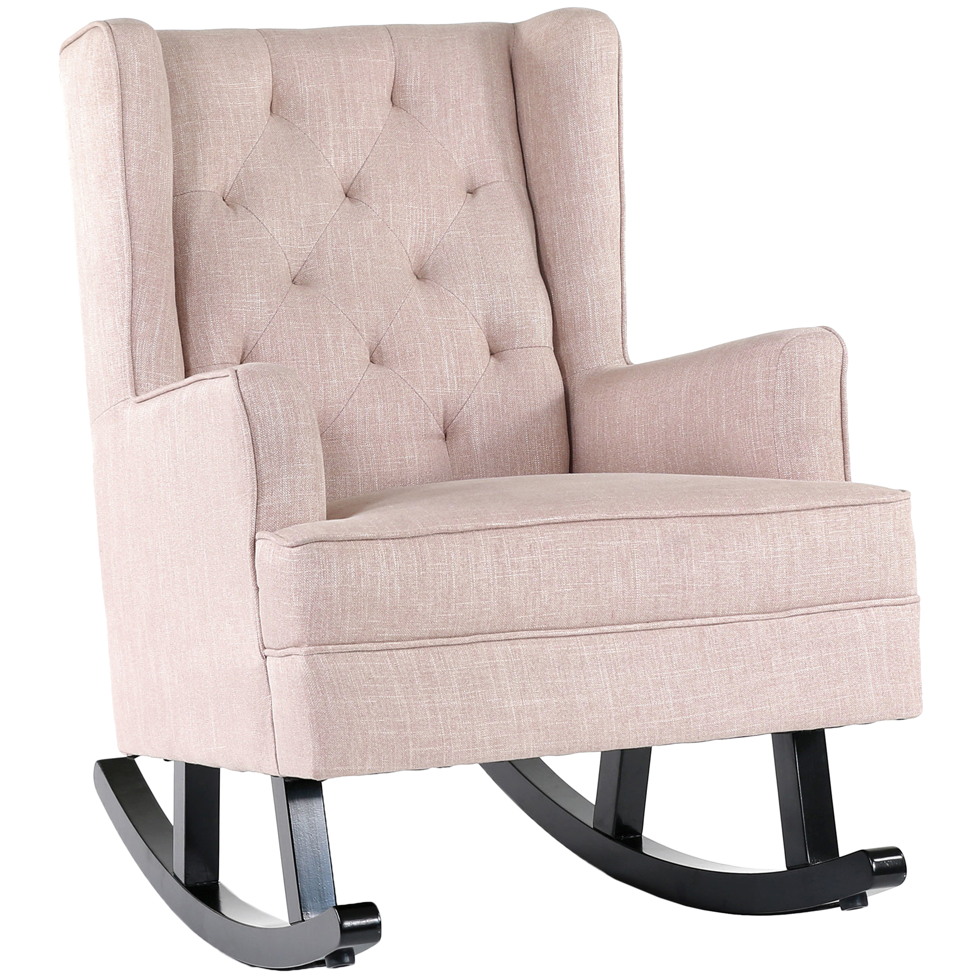 Hyde Park Home Dusty Pink Isla Wingback, Pink White Rocker Chair
