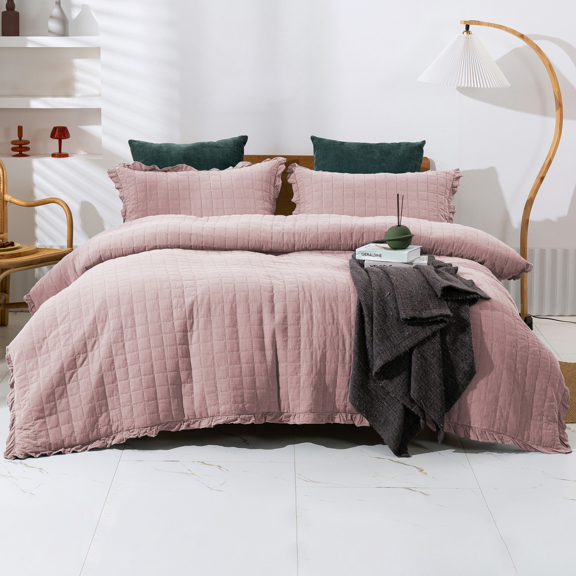 pink quilted duvet cover