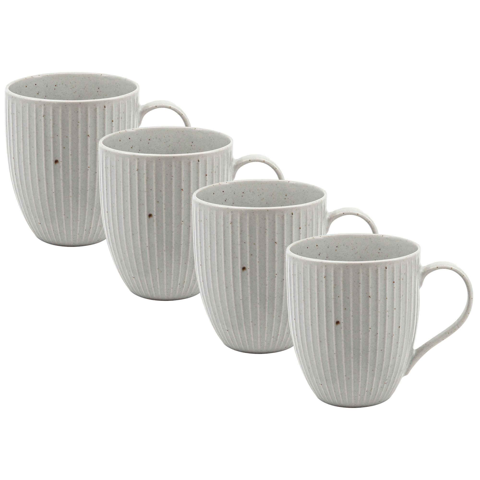 White Caro Speckled 400ml Mugs Temple Webster