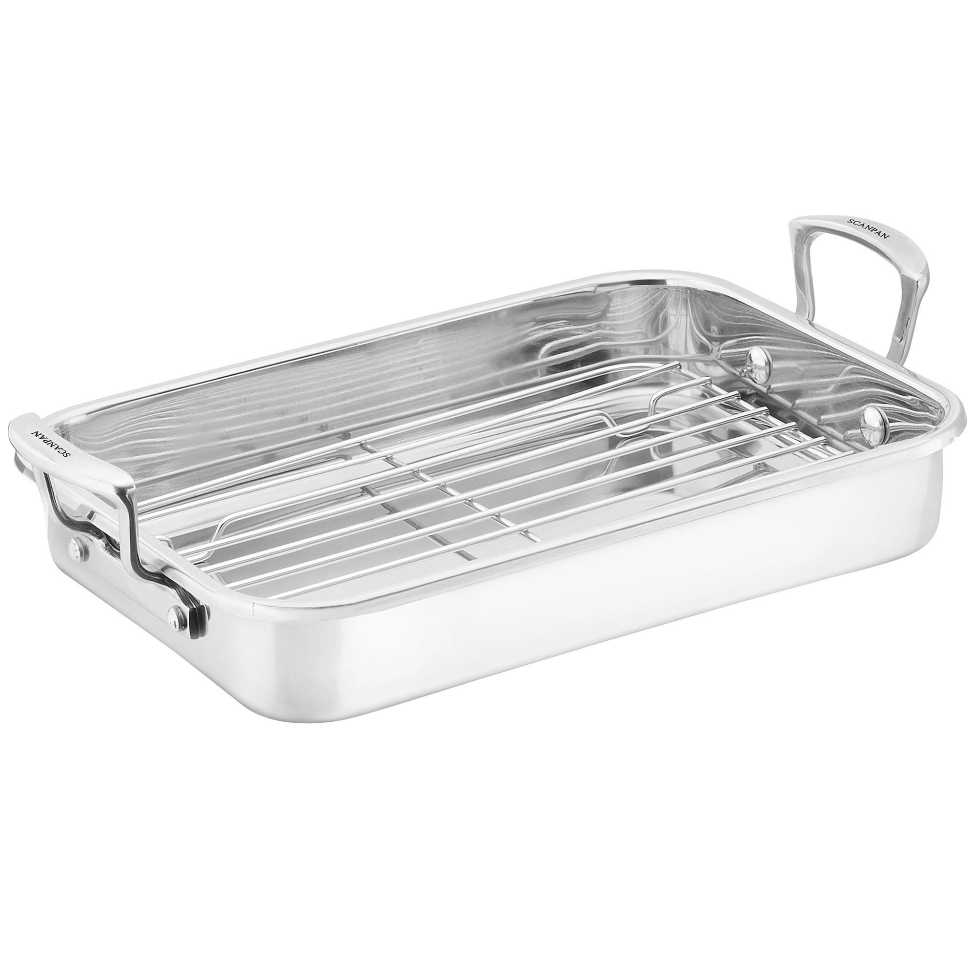 stainless steel roasting pan with rack