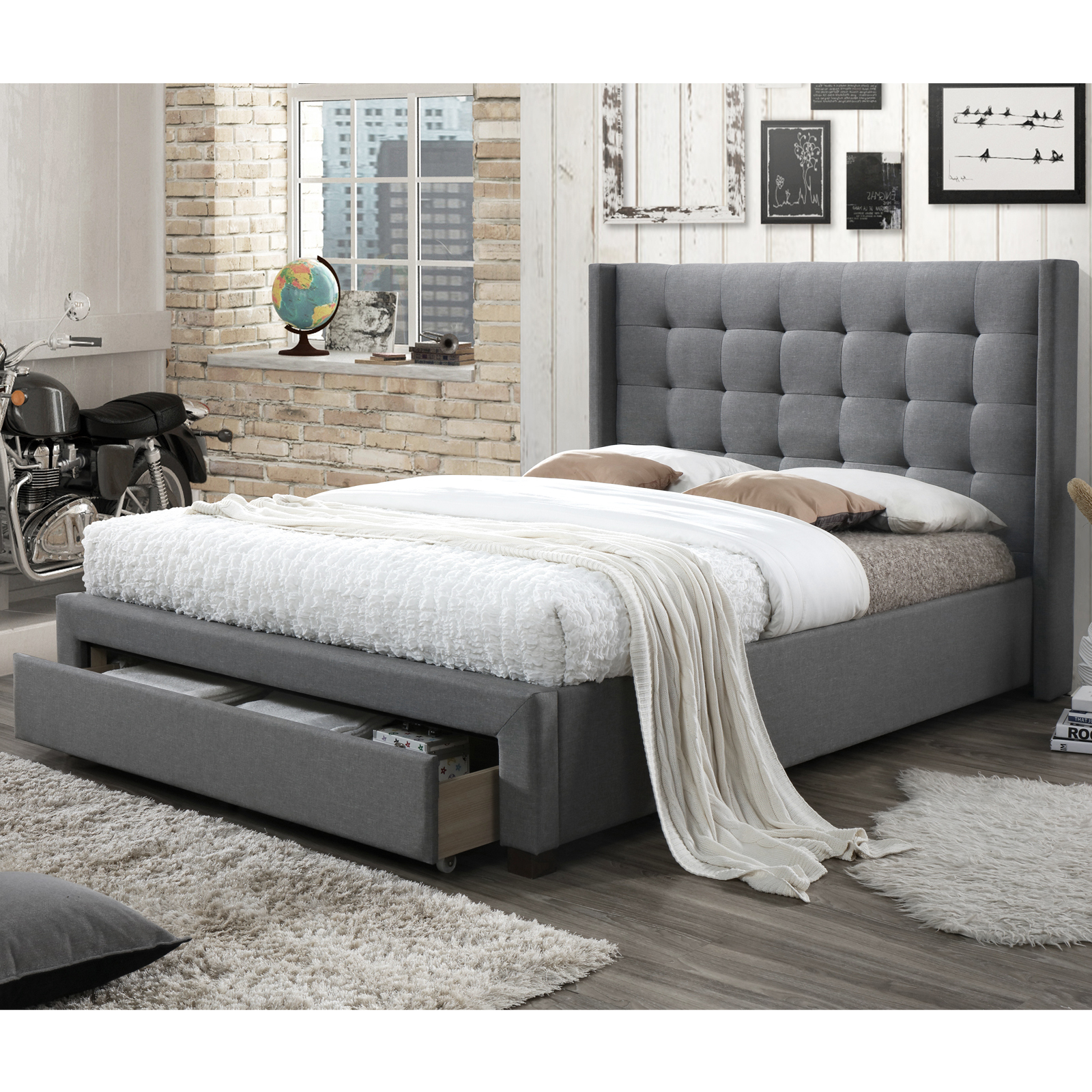 VIC Furniture Atlanta Queen Bed with Storage & Reviews | Temple ...