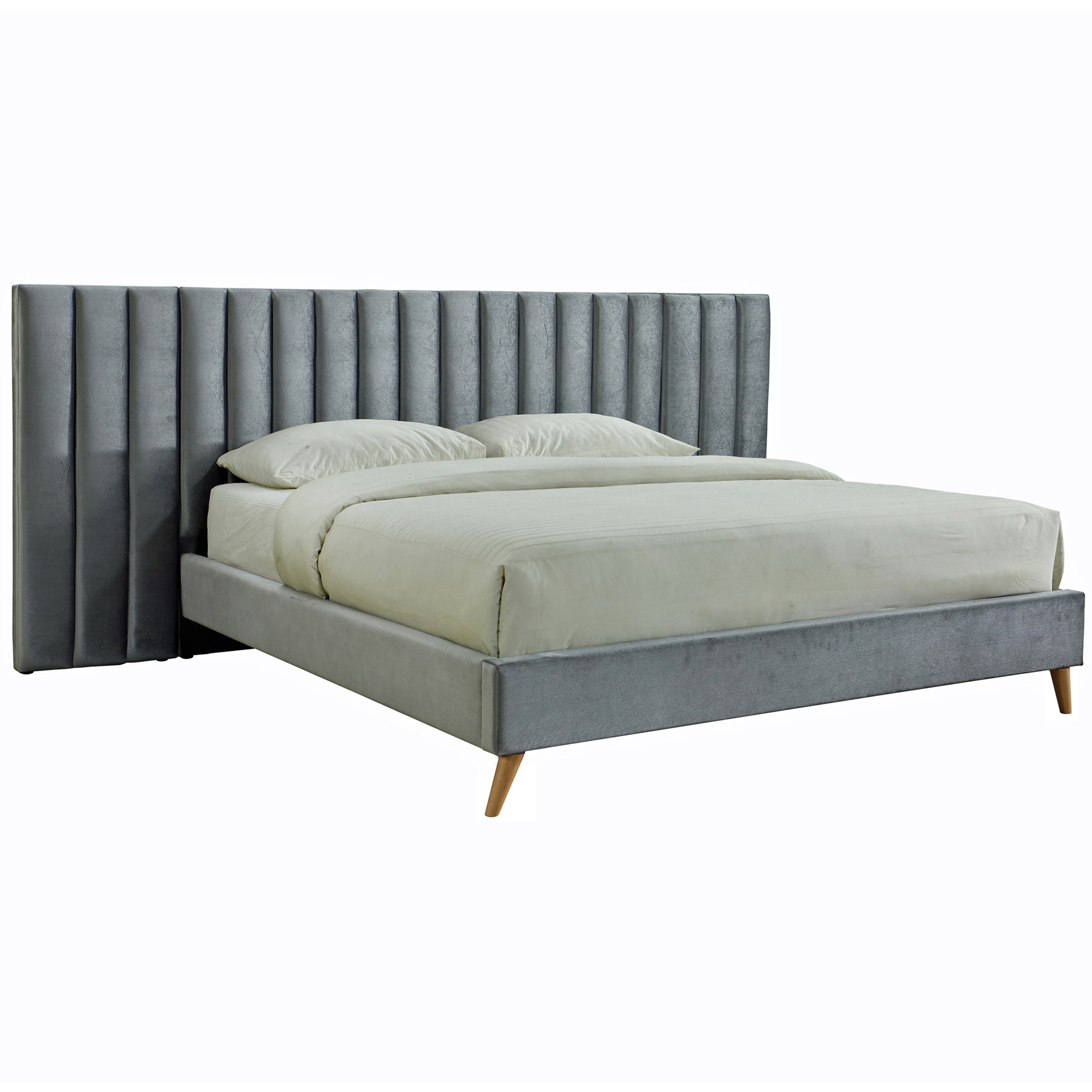 Vic Furniture Aurora Velvet Bed With, Velvet King Bed