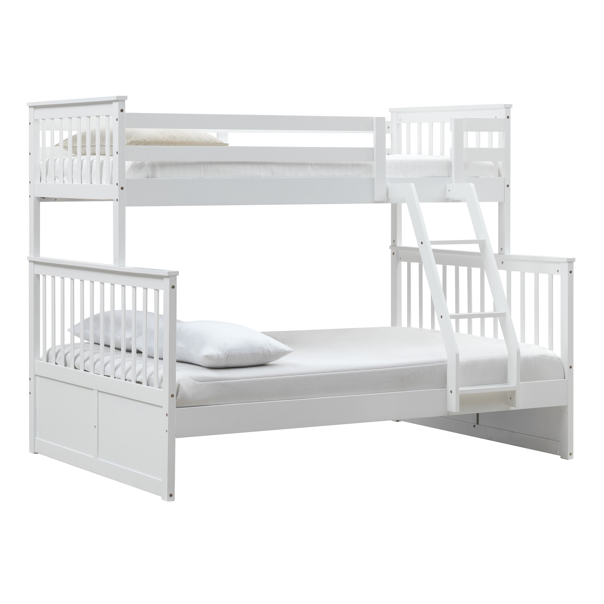White Seattle Single Over Double Bunk Bed