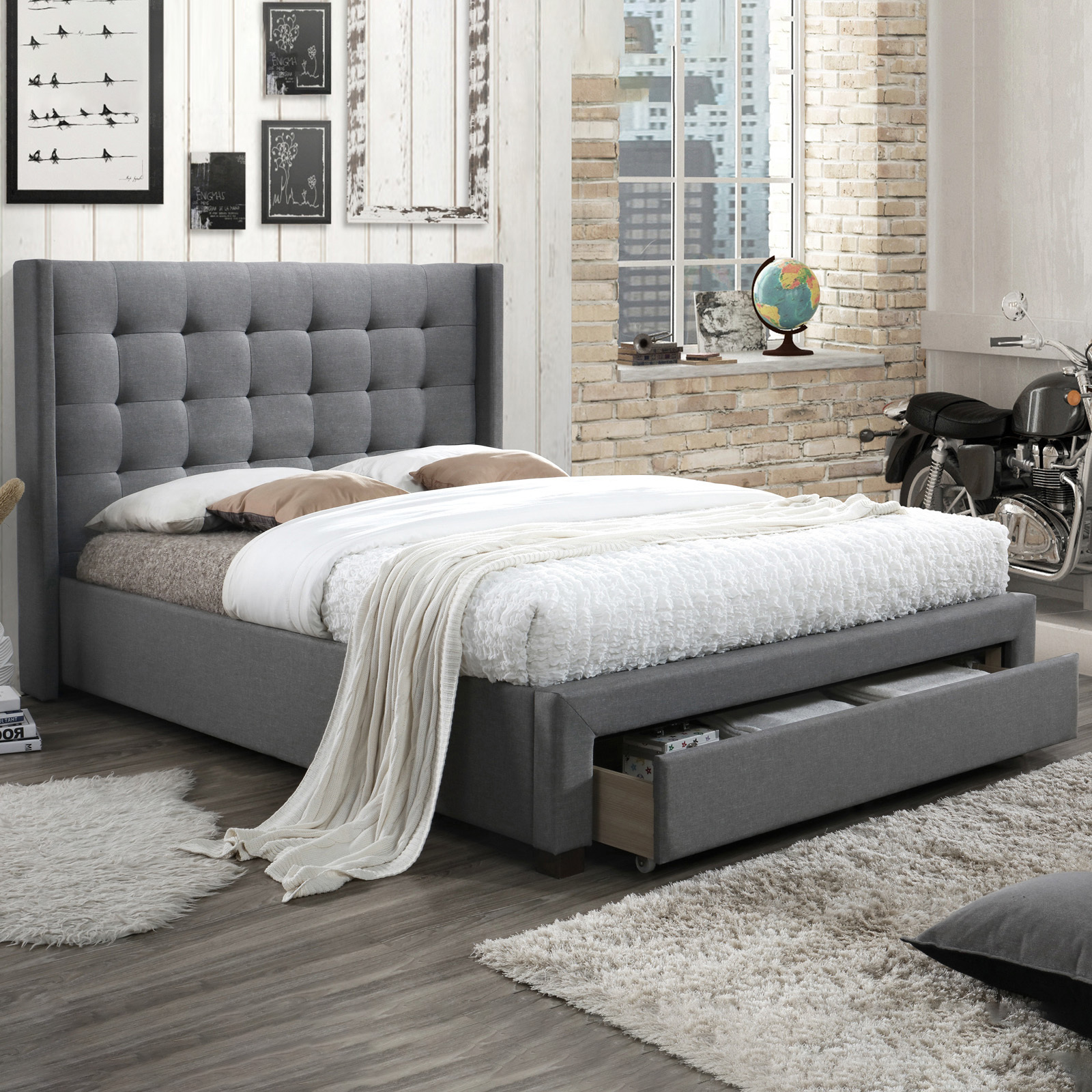 Vic Furniture Atlanta Queen Bed With, Atlanta King Size Bed With Led Headboard