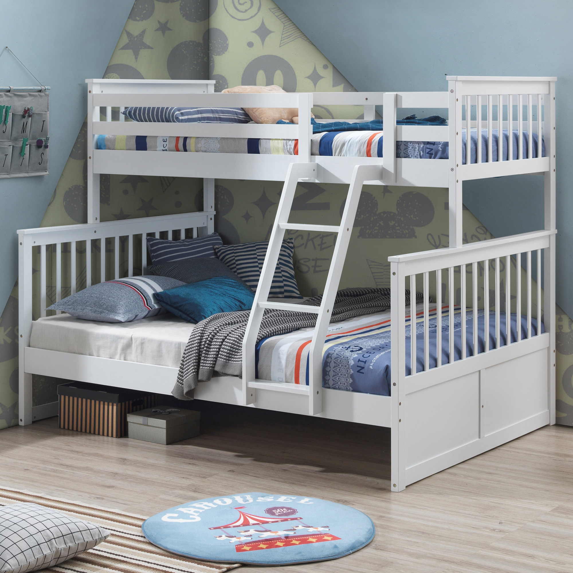Vic Furniture White Seattle Single Over, Bunk Bed Double Single