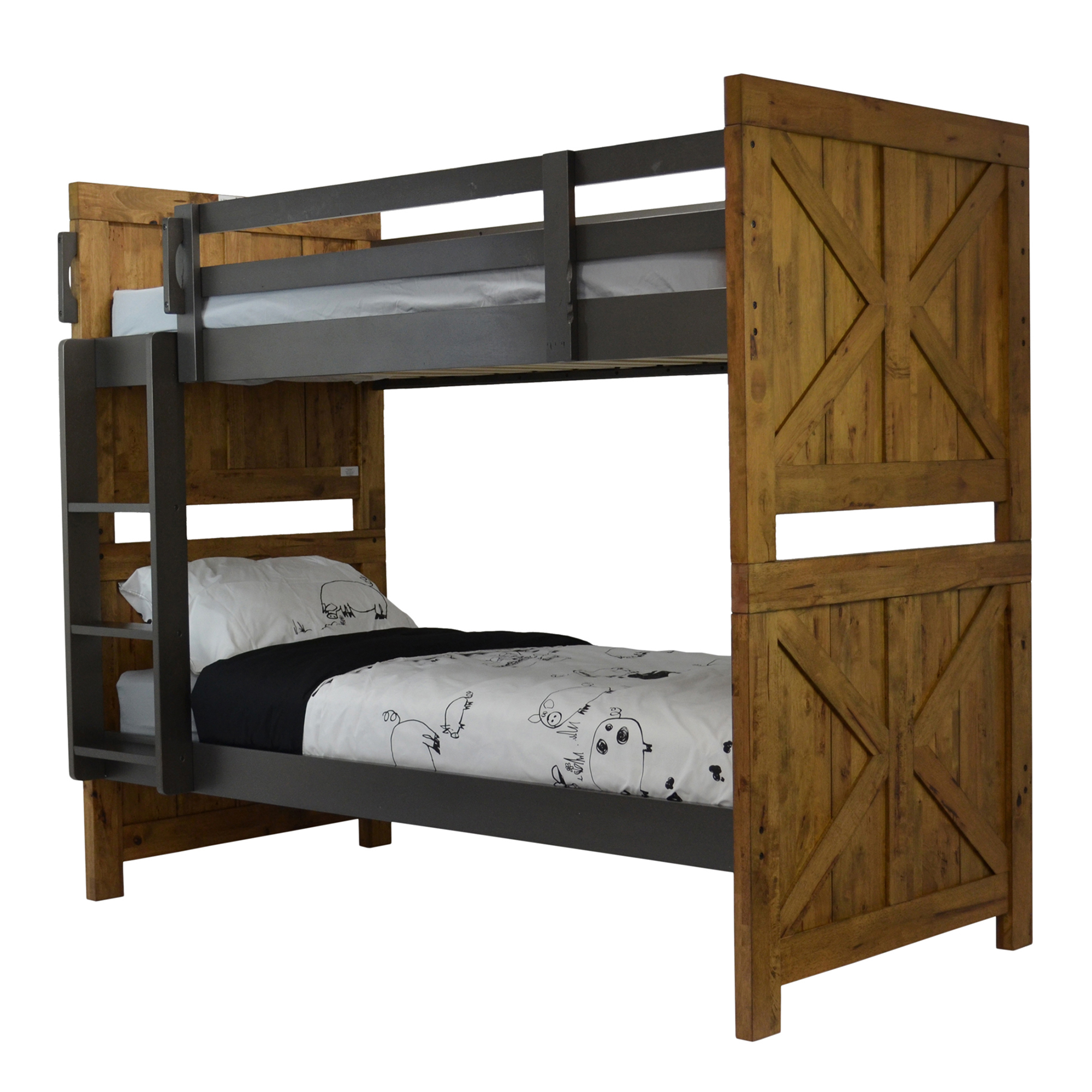 Vic Furniture Jayden Rubberwood, Convertible Bunk Beds Full Over Full