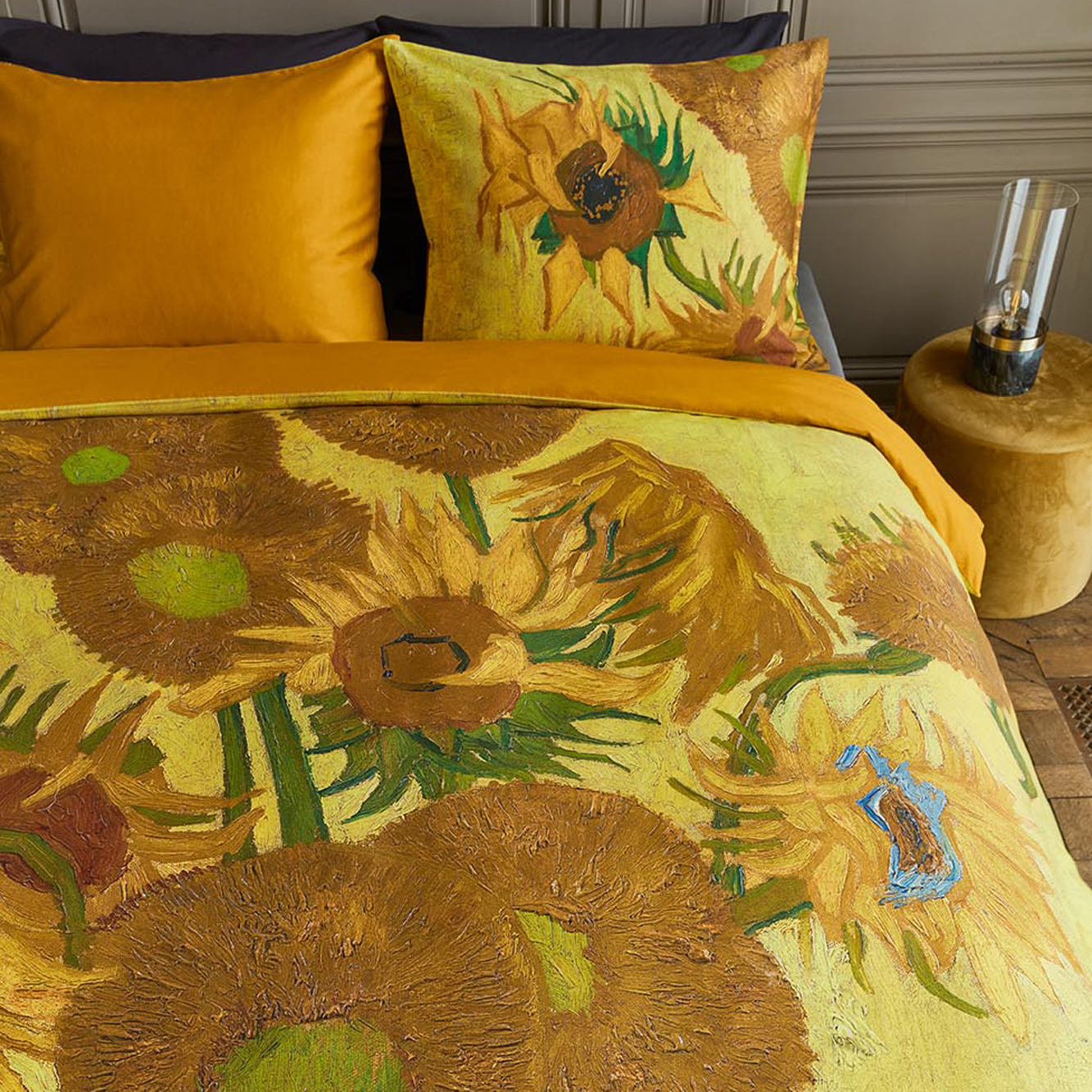 Yellow Tourmesol Van Gogh Cotton Sateen Quilt Cover Set Temple