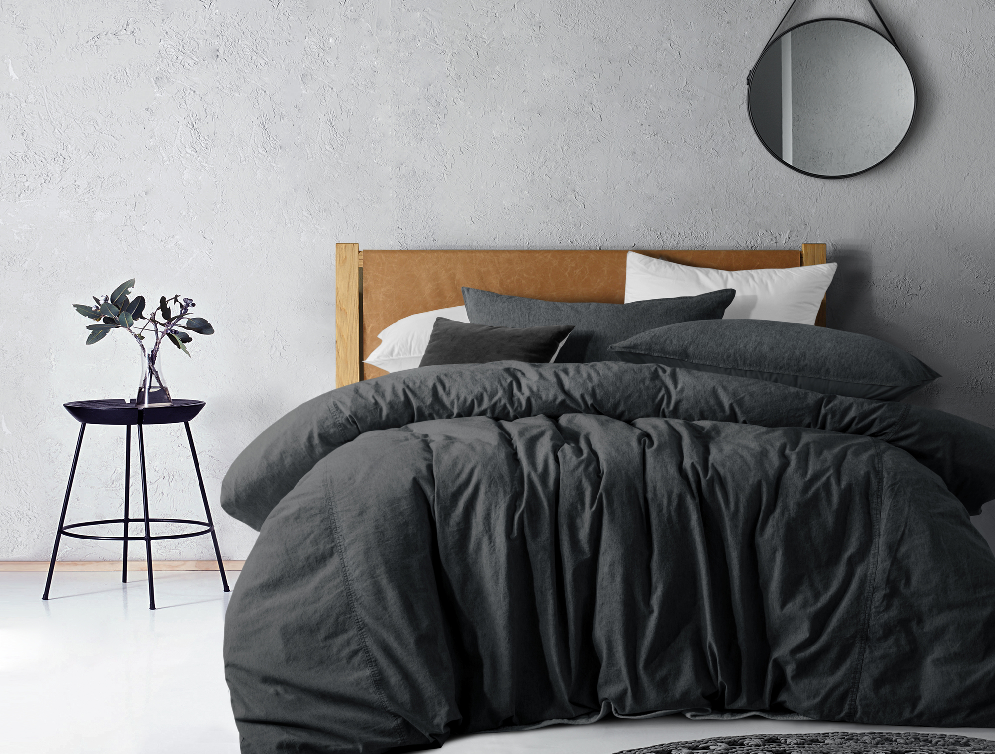Overdyed Black Denim Linen Cotton Quilt Cover Set Temple Webster Sku Vntd1028 Overdyed Black Denim Linen Cotton Quilt Cover Set Is Also Sometimes Listed Under The Following Manufacturer Numbers 67158 67165 67172
