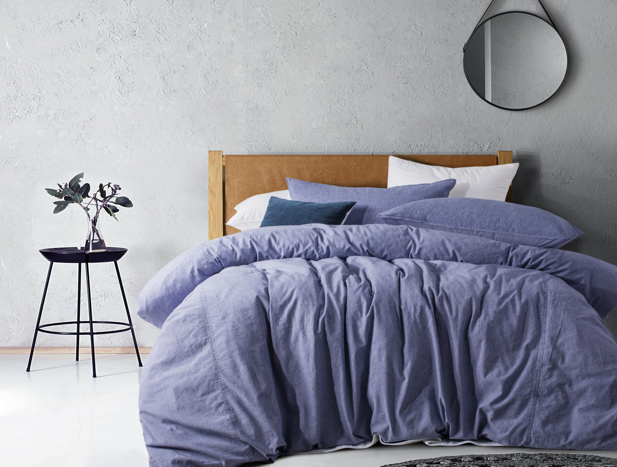 Denim Duvet Cover Full Sweetgalas Overdyed Purple Denim Quilt Cover Set Temple Webster