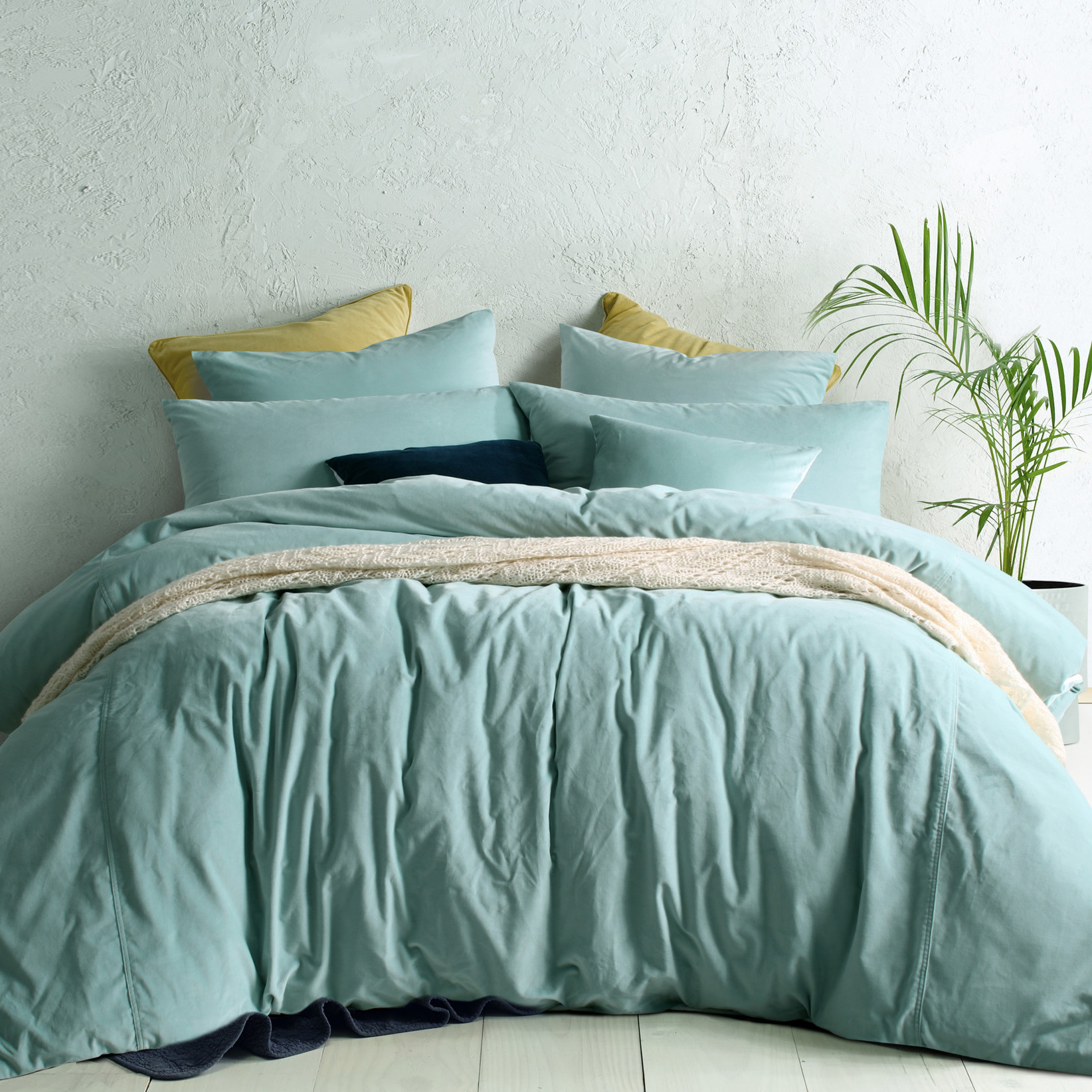 Mist Green Cotton Velvet Quilt Cover Set Temple Webster Sku Vntd1022 Mist Green Cotton Velvet Quilt Cover Set Is Also Sometimes Listed Under The Following Manufacturer Numbers 67035 67042 67059 68964