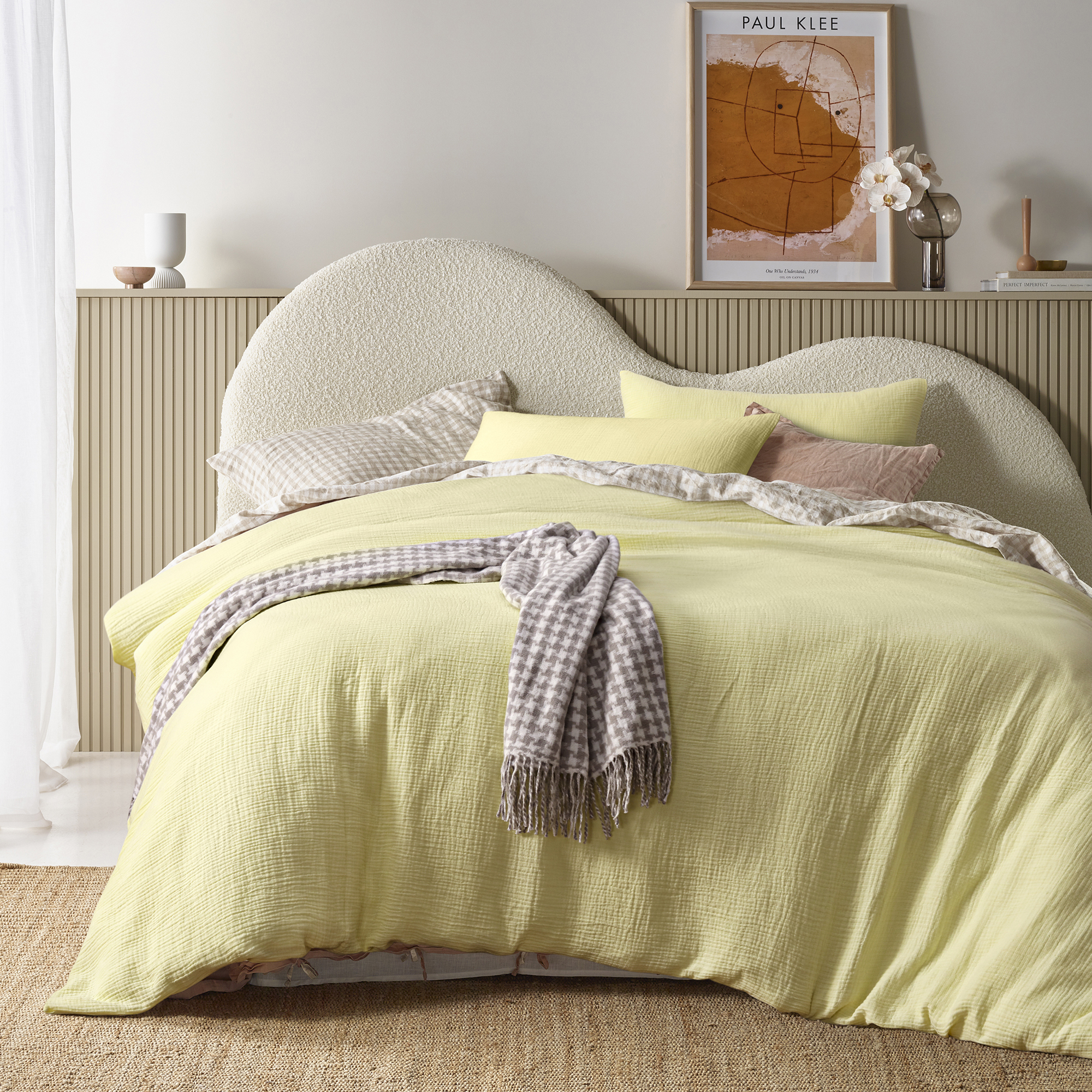 butter yellow quilt cover