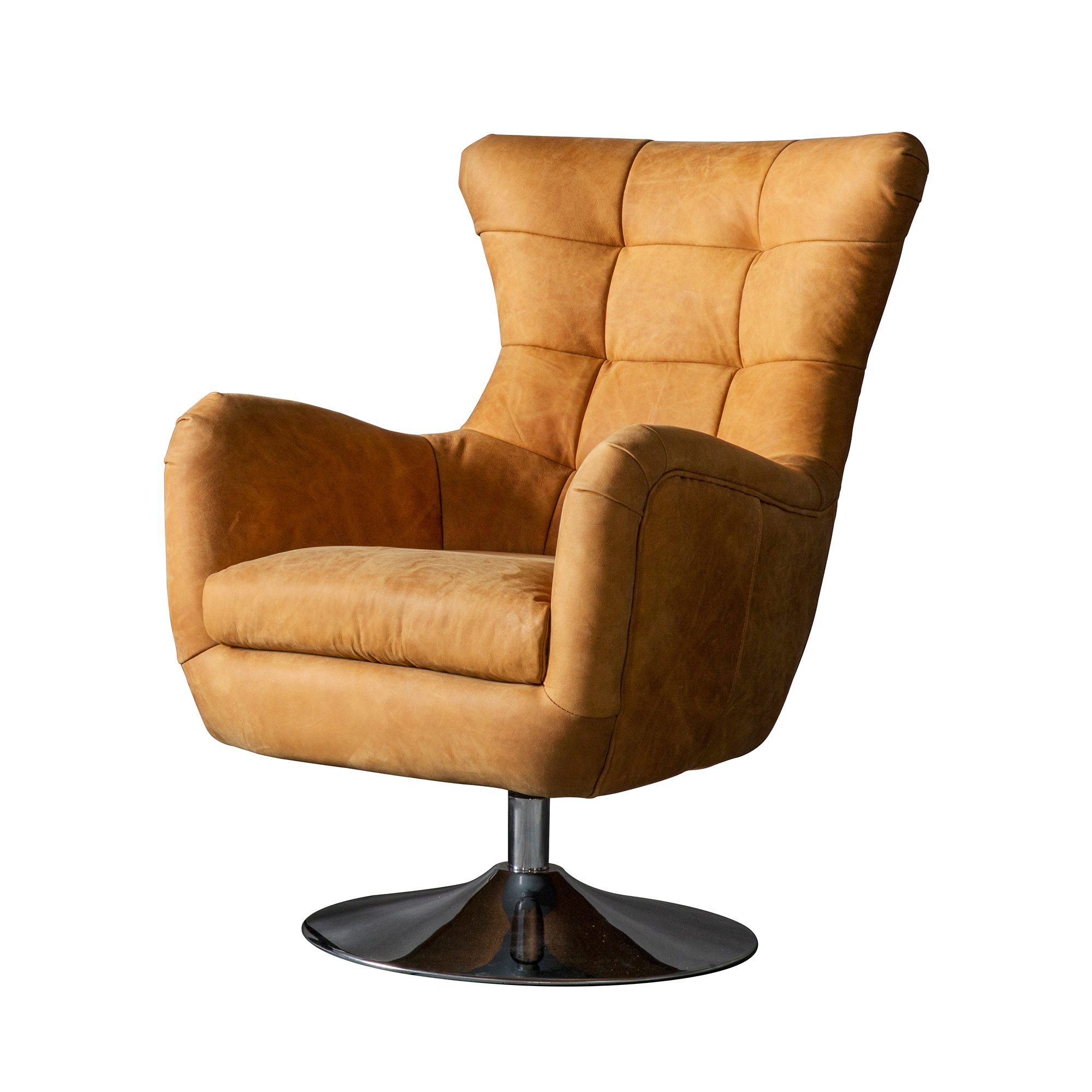Lewis Leather Swivel Chair Temple Webster