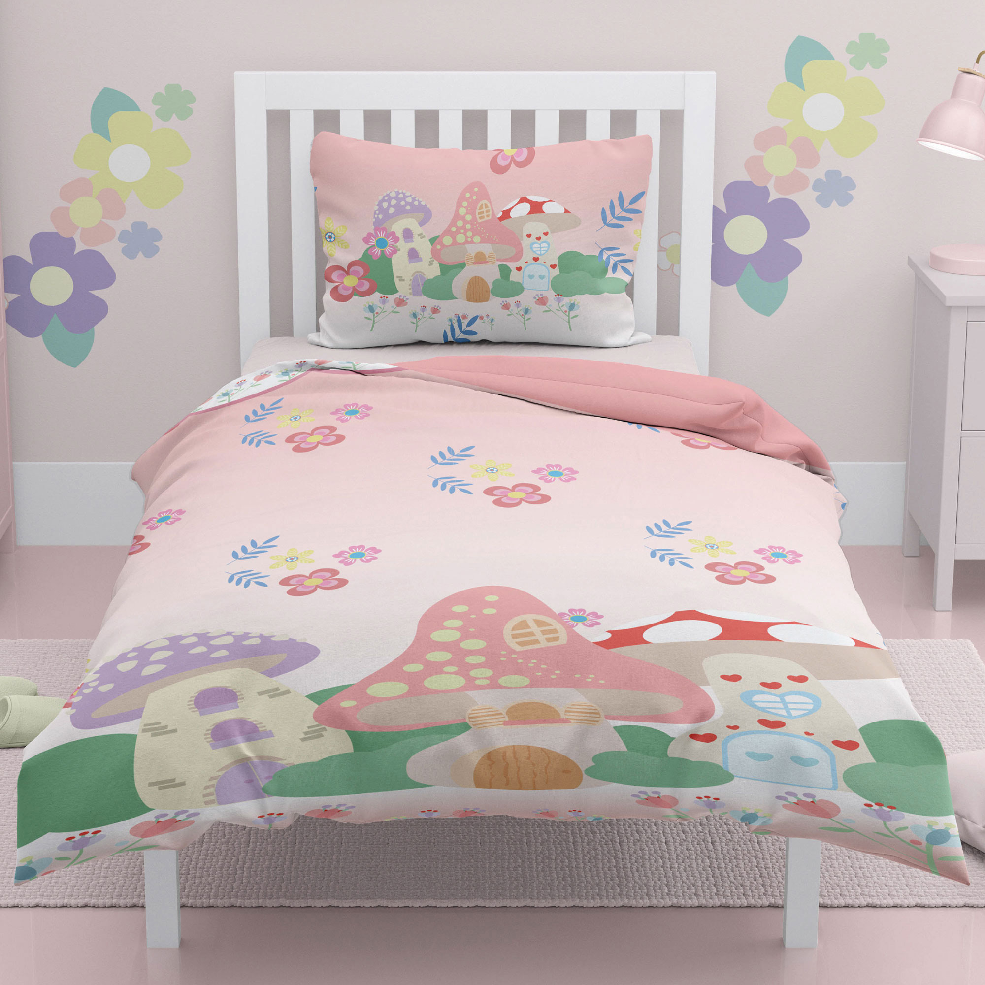 pink single quilt cover set