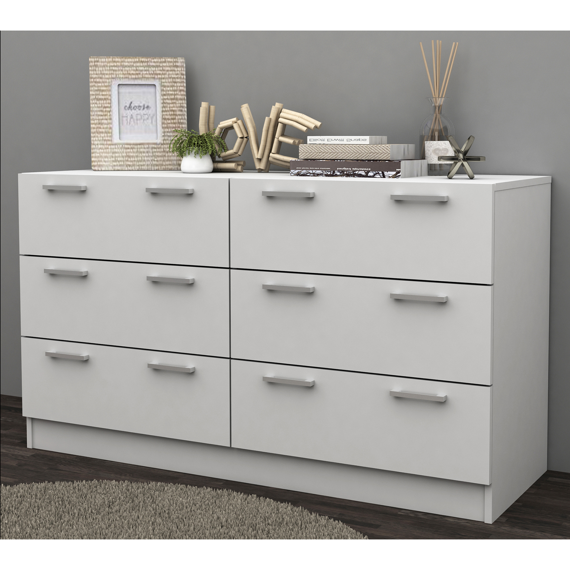 New White Tribeca 6 Drawer Lowboy Dresser Ebay