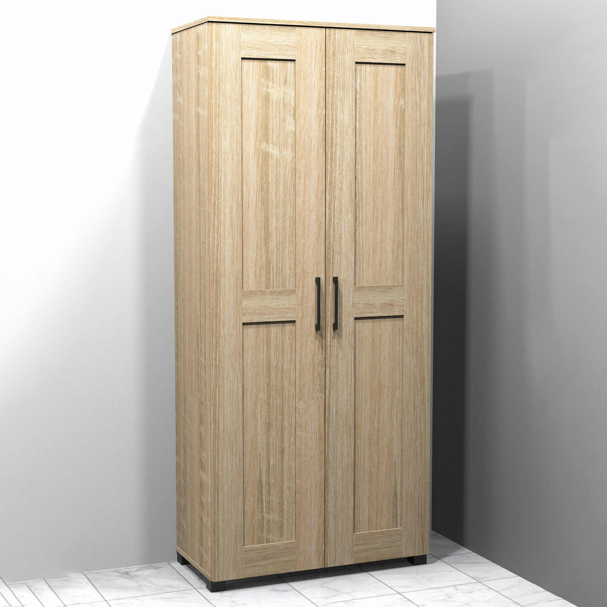 Cupboard tall cabinet storage Storage cabinet Montreal 131cm height Sonoma oak 