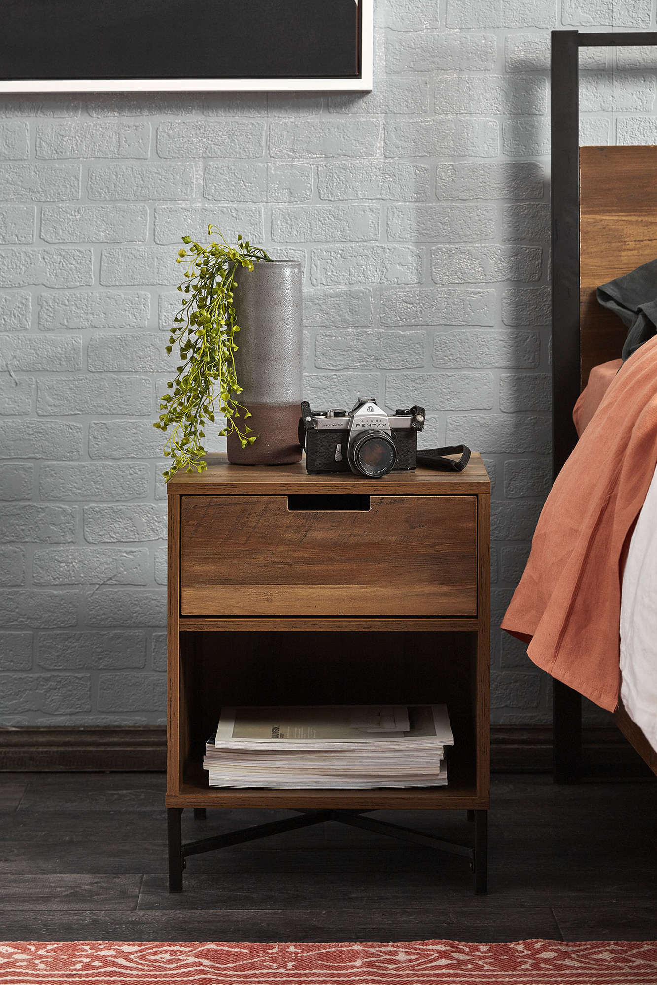 NEW Industrial Austin Bedside Table Kodu,Bedside Tables eBay