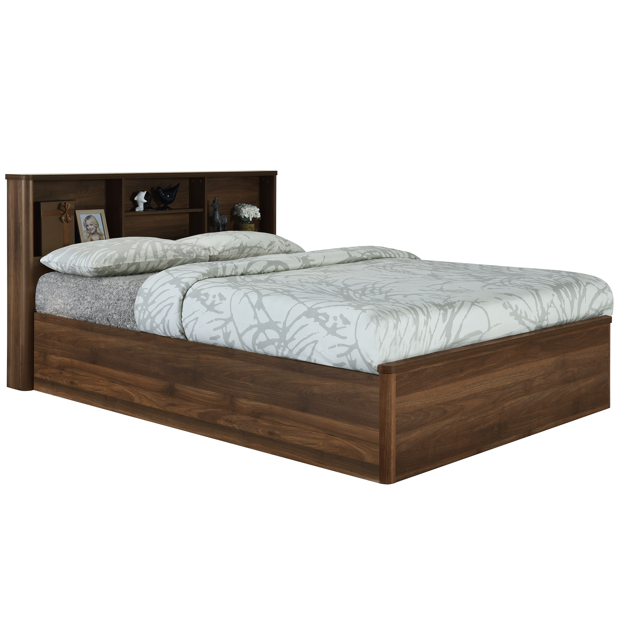 Core Living Anderson Queen Bed With, King Single Bed With Bookcase Bedhead