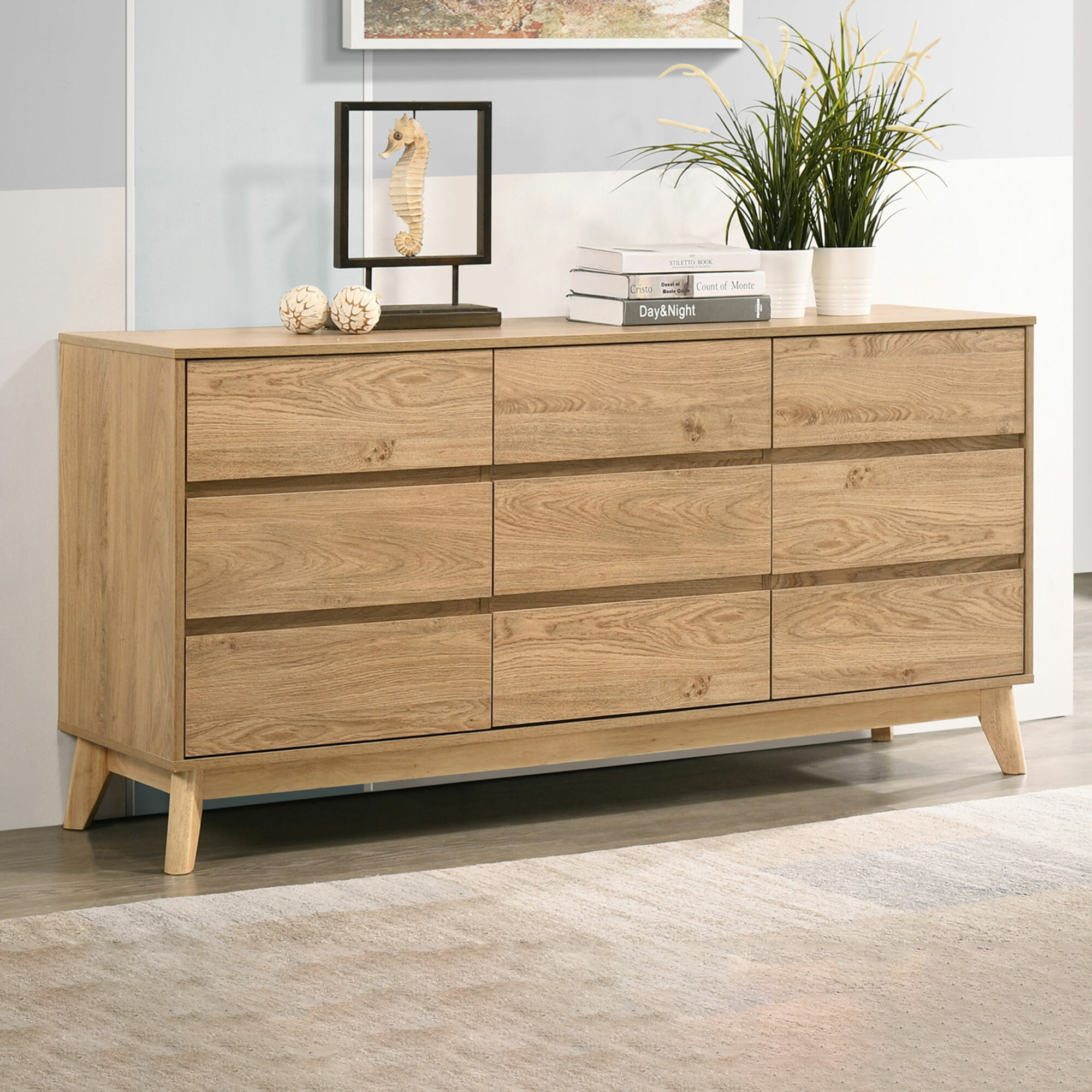 Chest of Drawers Core Living Natural Anderson 9 Drawer Chest | Temple & Webster