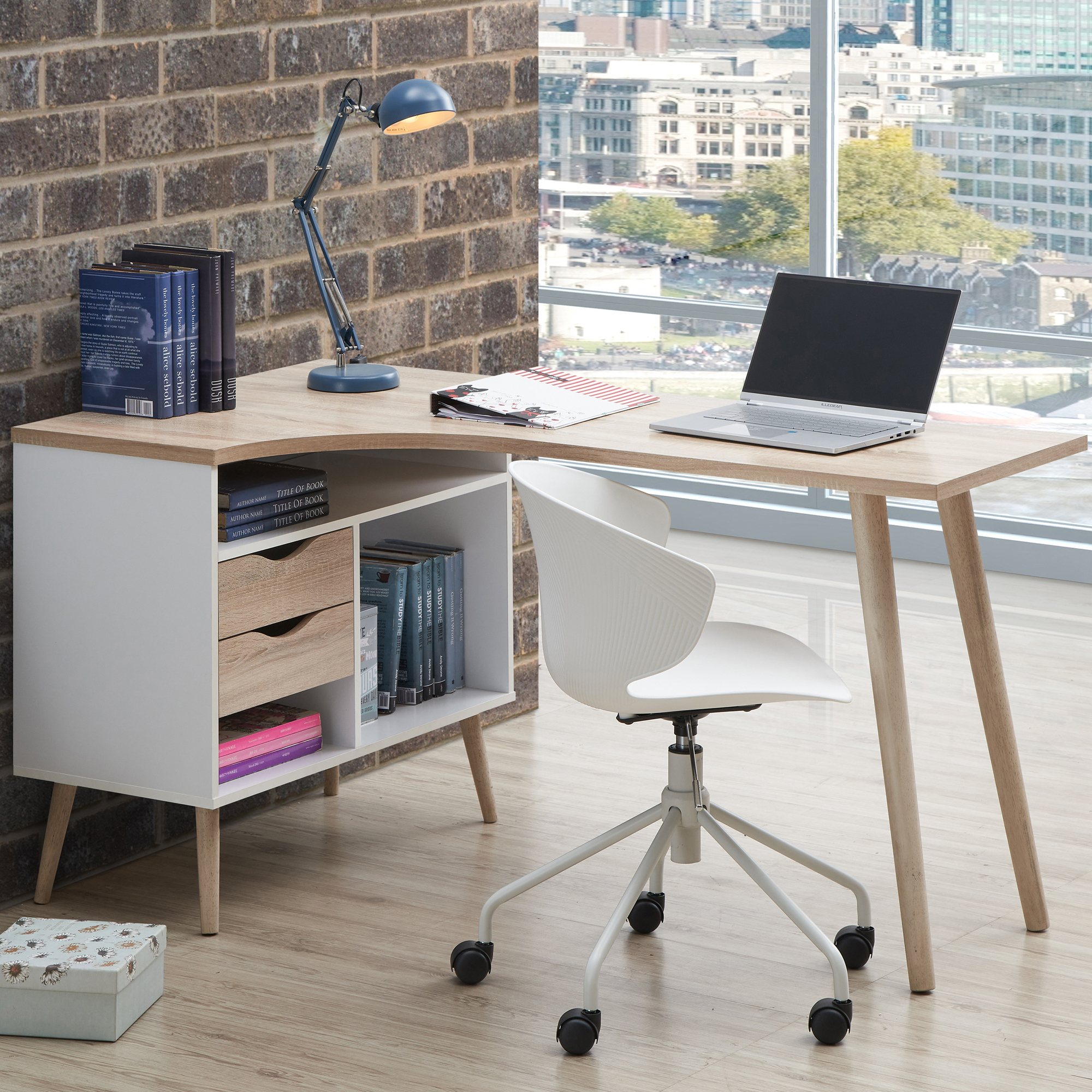 Core Living Natural Anderson Study Desk | Temple & Webster