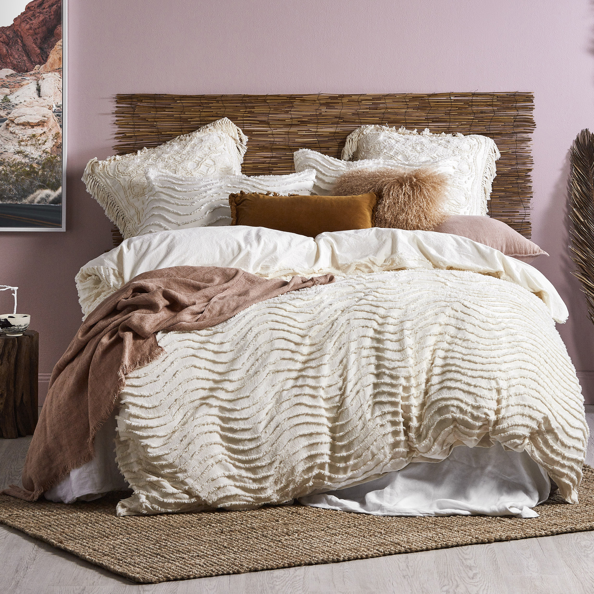 NEW Cream Delilah Quilt Cover Set Temple & Webster,Quilt Covers eBay