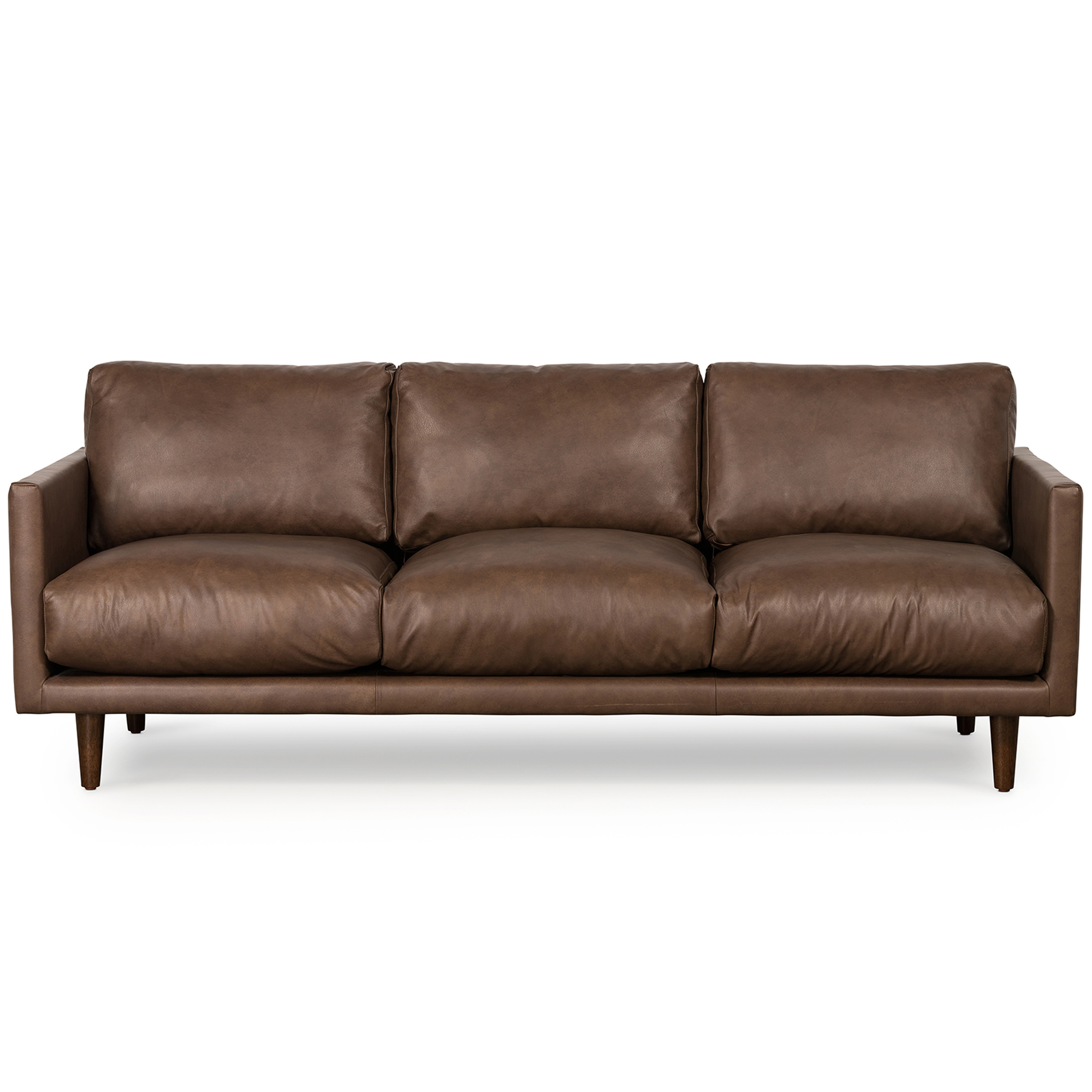 NEW Carson 3 Seater Italian Leather Sofa Temple & Webster,Sofas