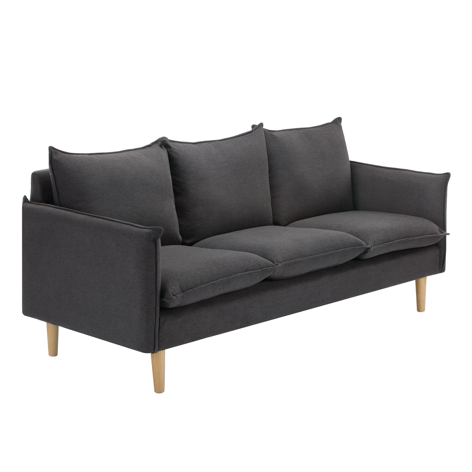 Temple Webster Charcoal Hampstead, 3 Seater Scandinavian Style Sofa Bed